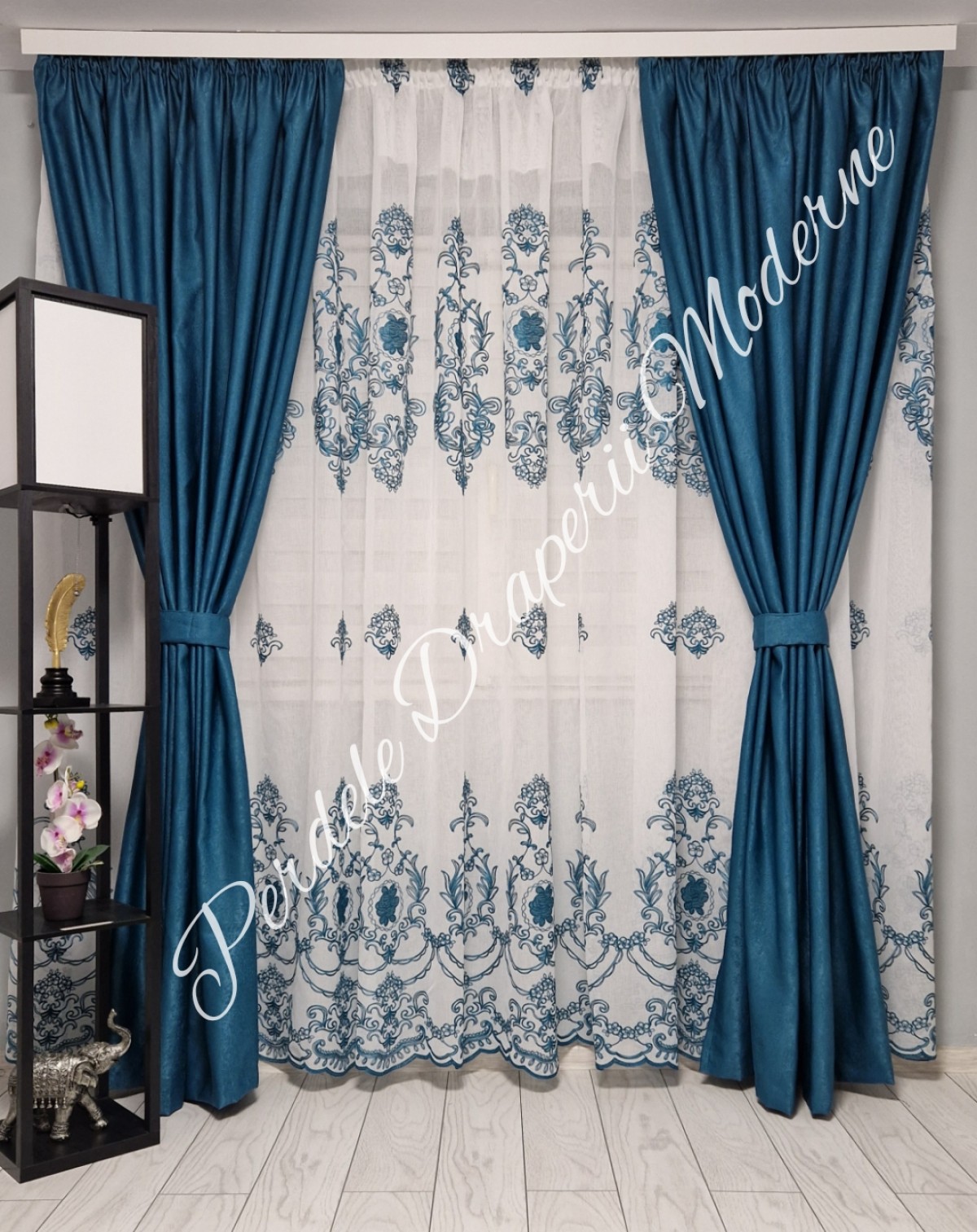 Set baroc trandafiri, turcoaz imagine 1