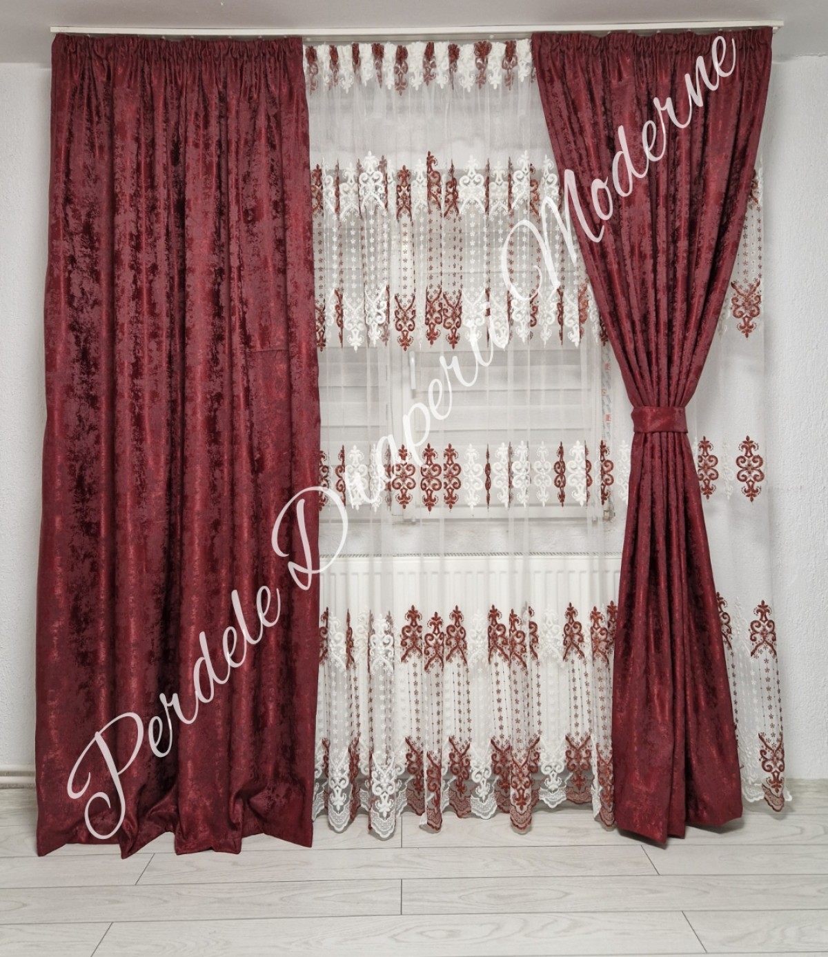 Set broderie grena imagine 2