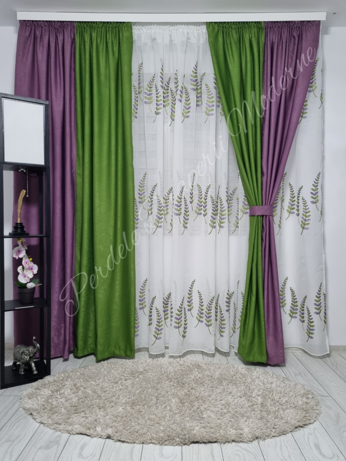 Set crenguțe,verde/lila imagine 2