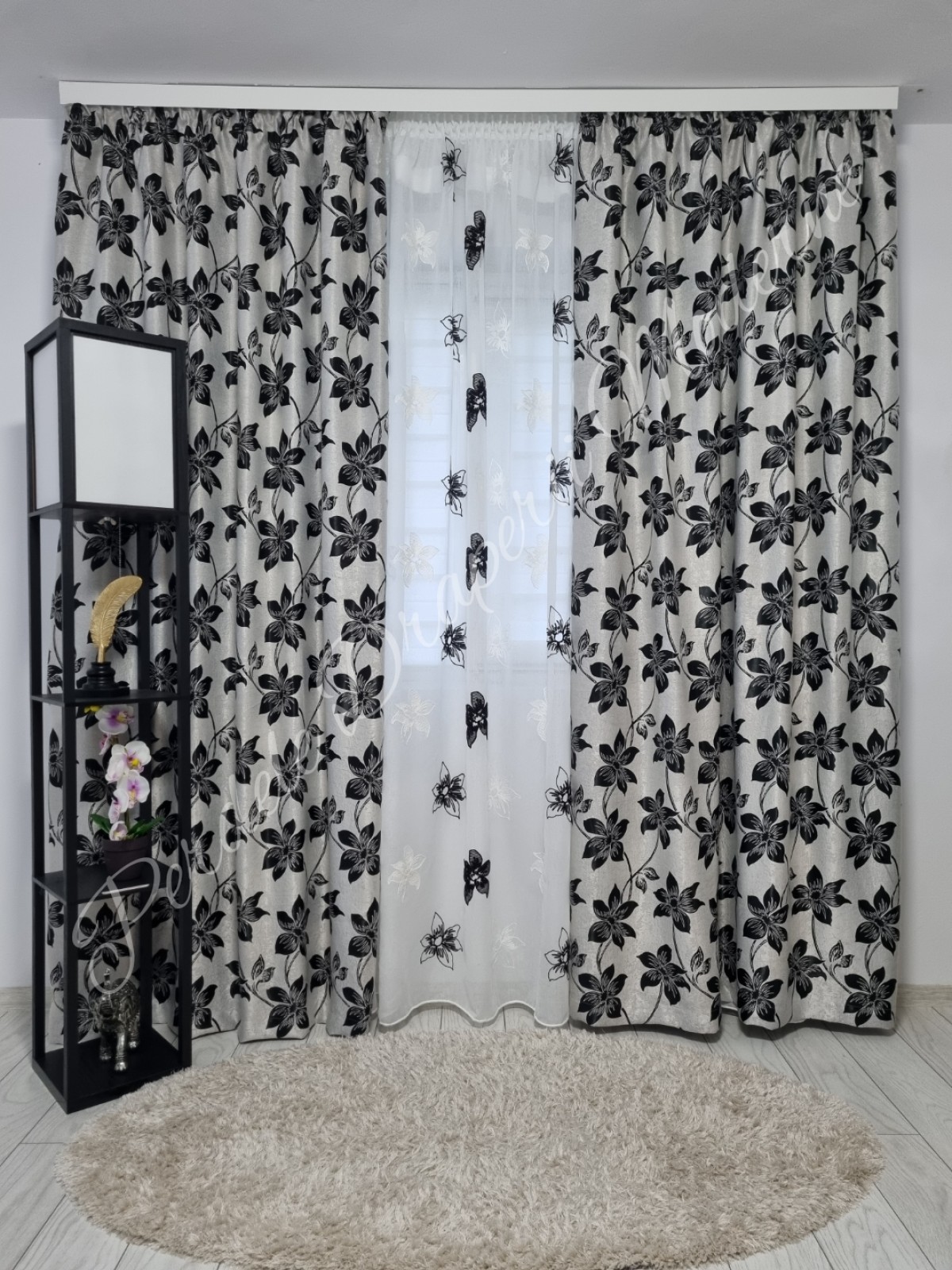 Set flori mari alb/negru imagine 2