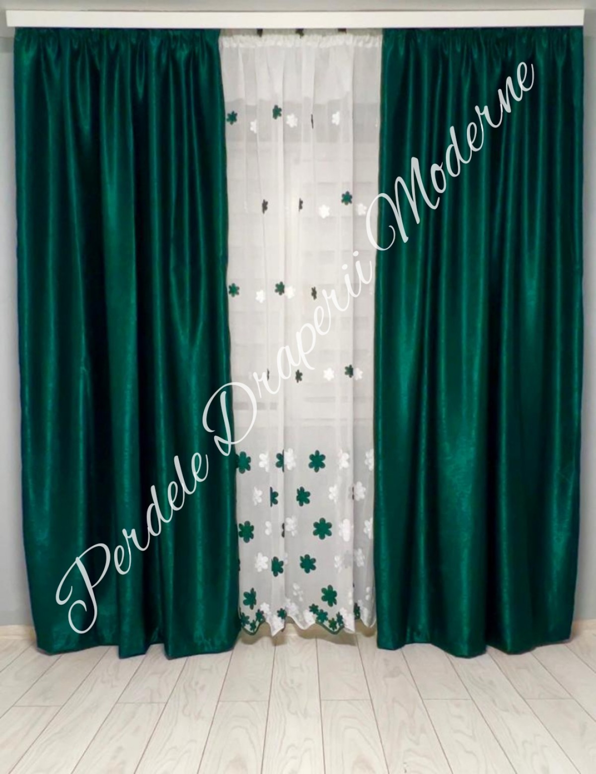 Set floricele,alb/,verde imagine 3