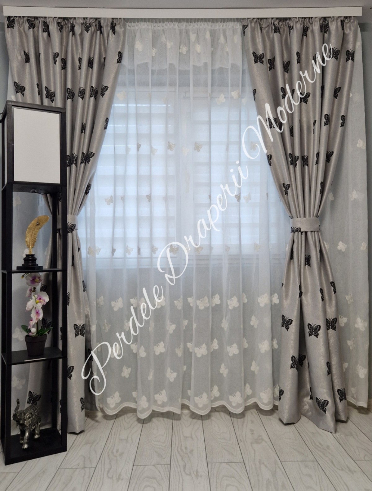 Set fluturi gri/ivoire imagine 1