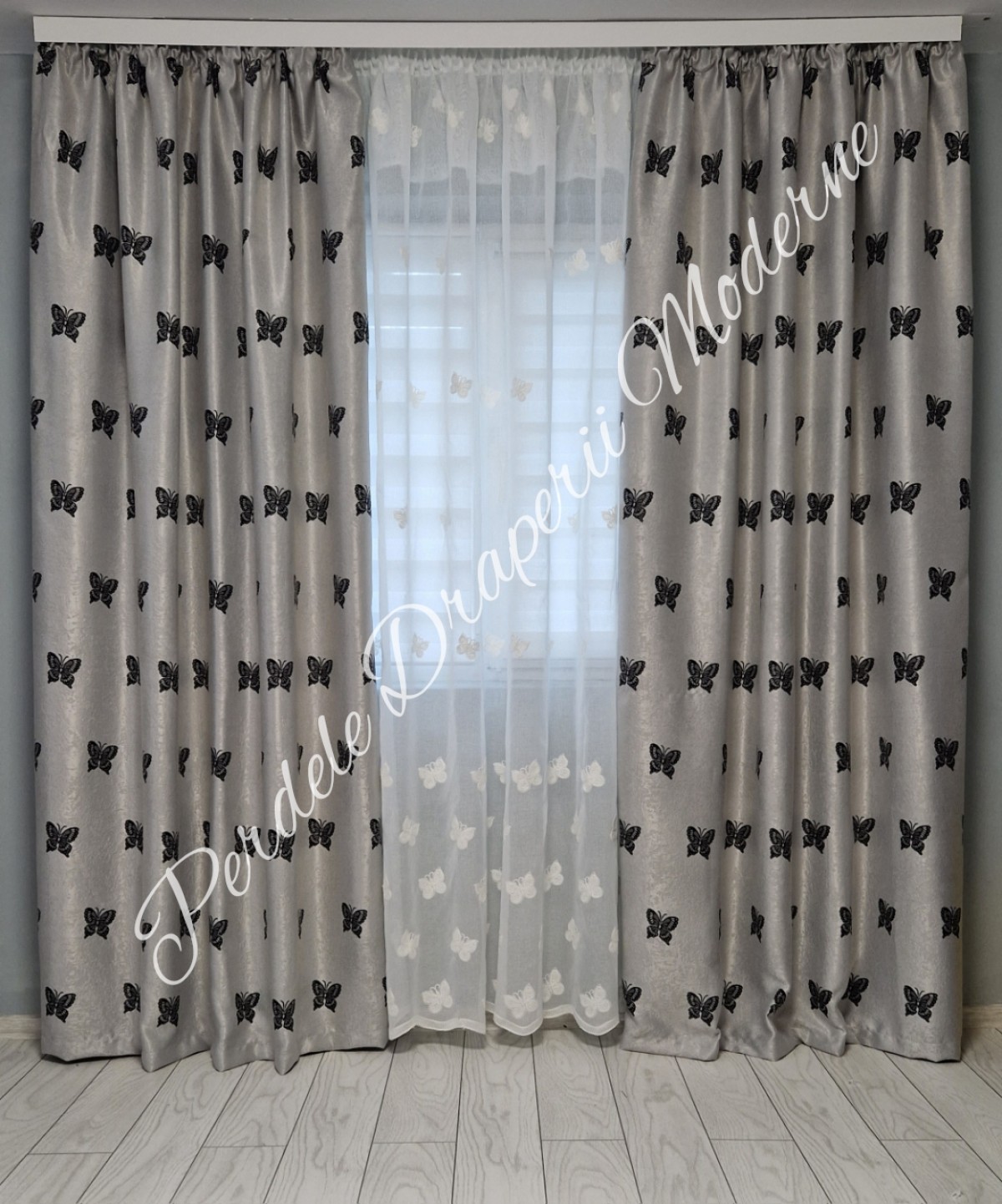 Set fluturi gri/ivoire imagine 3