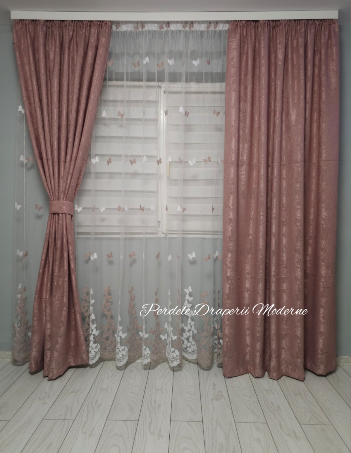 Set fluturi roz, tulle imagine 2