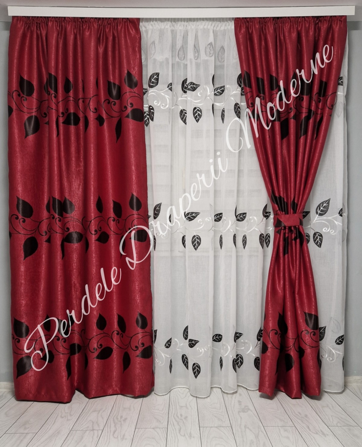 Set frunze rosu/negru imagine 2