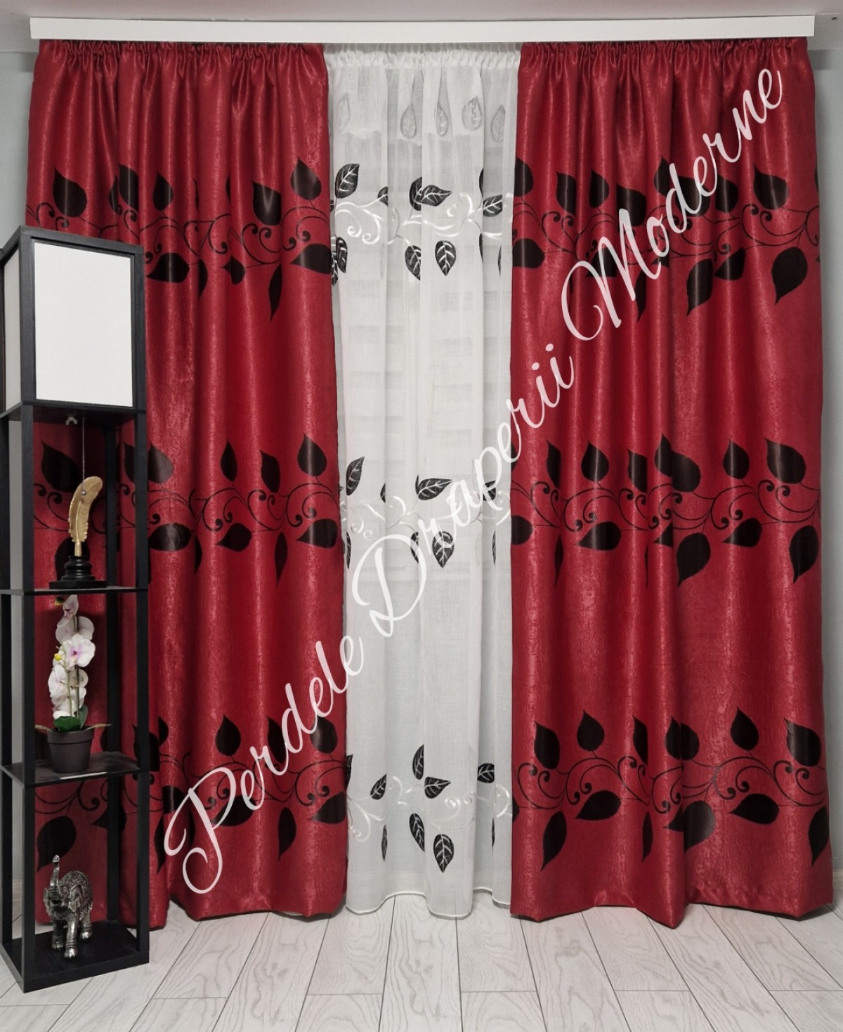 Set frunze rosu/negru imagine 3