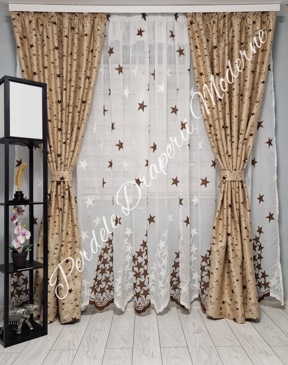 Set steluțe, crem/maro imagine 1