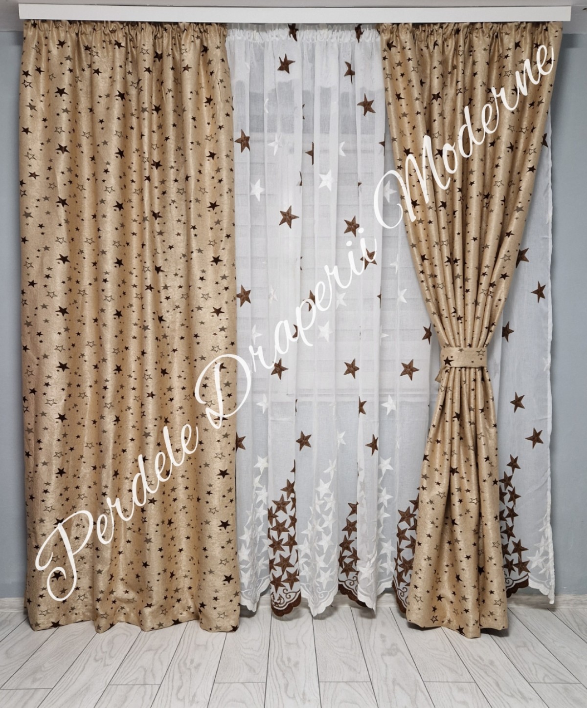 Set steluțe, crem/maro imagine 2