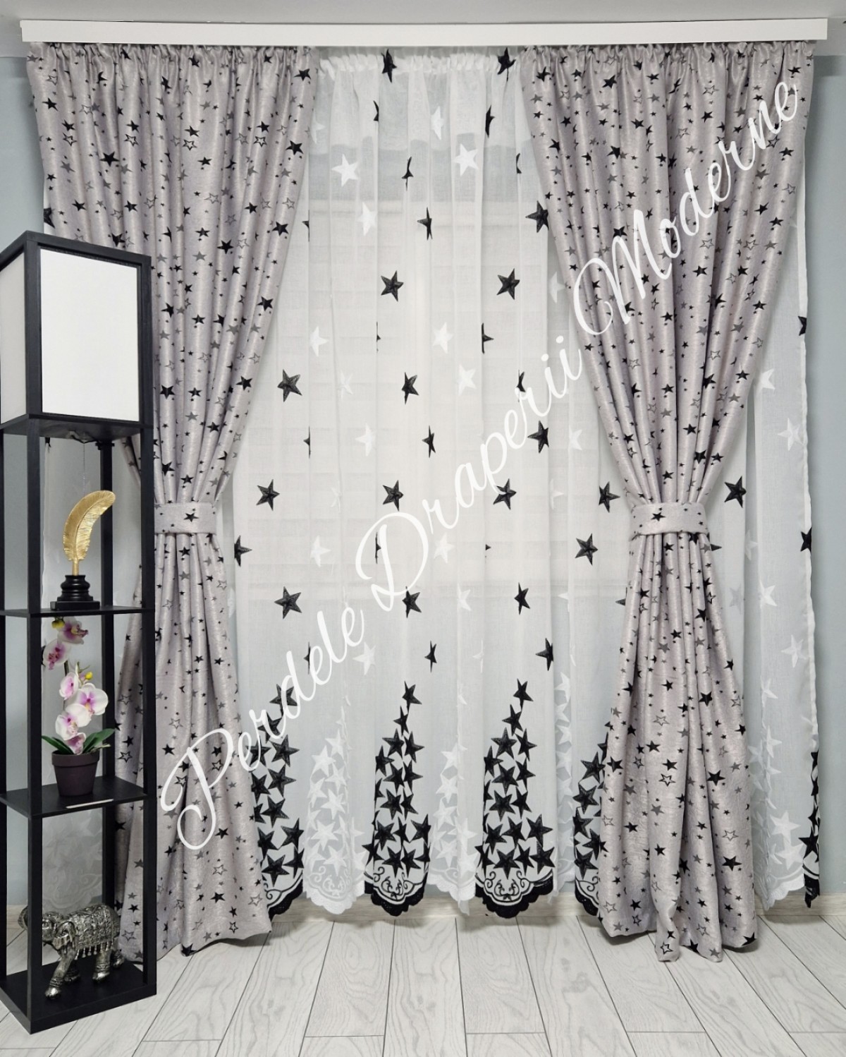 Set steluțe, gri/negru imagine 1
