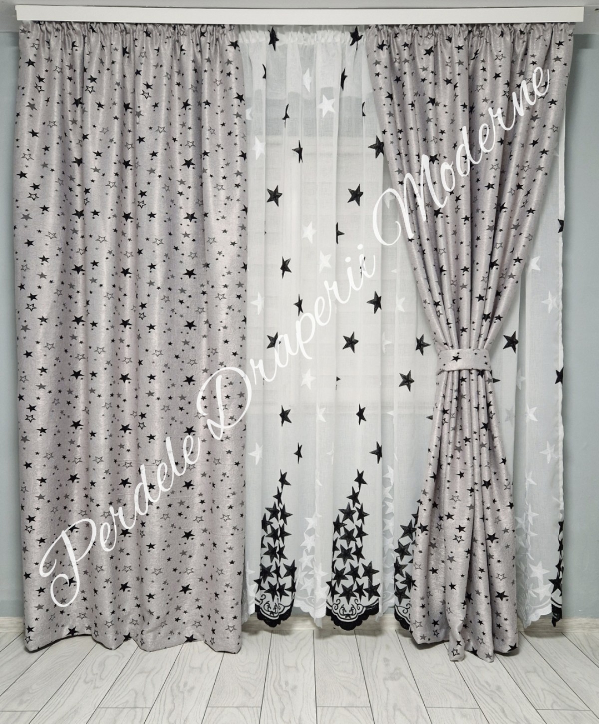 Set steluțe, gri/negru imagine 2