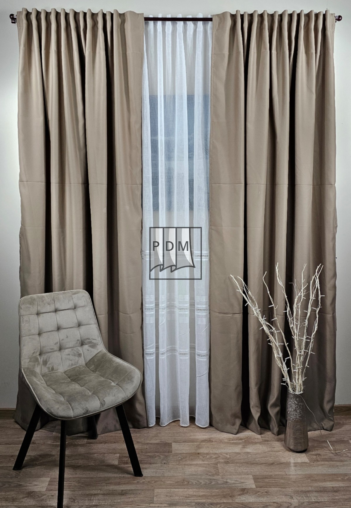 poze Draperie ùni Blackout, material semilucios, crem/capuccino