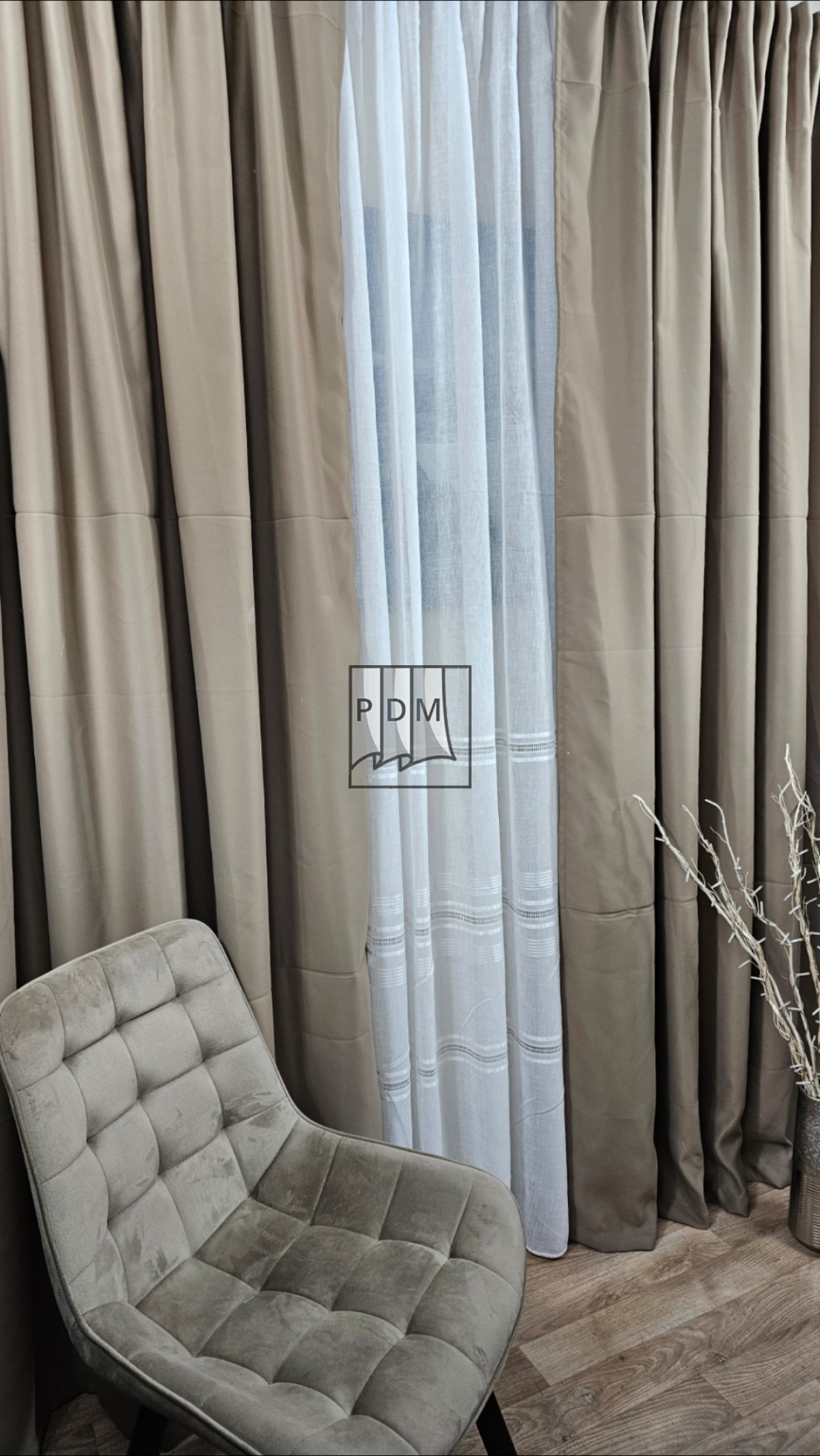 Draperie ùni Blackout, material semilucios, crem/capuccino imagine 2