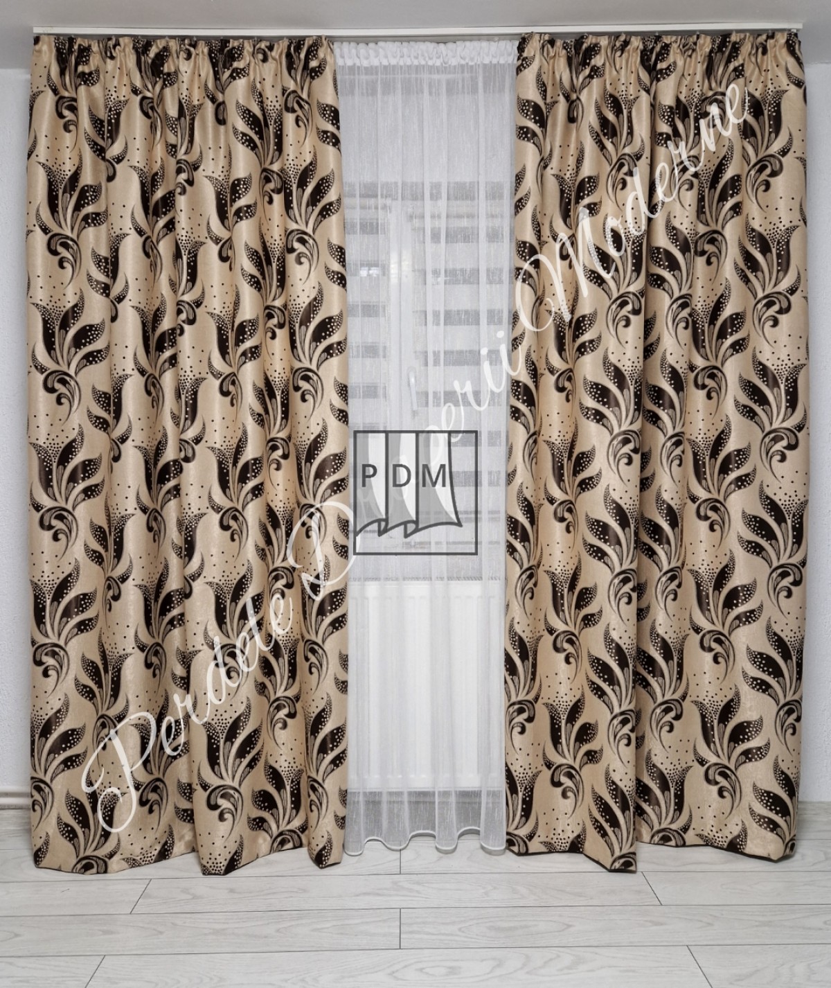 poze Draperie Blackout, crem/maro