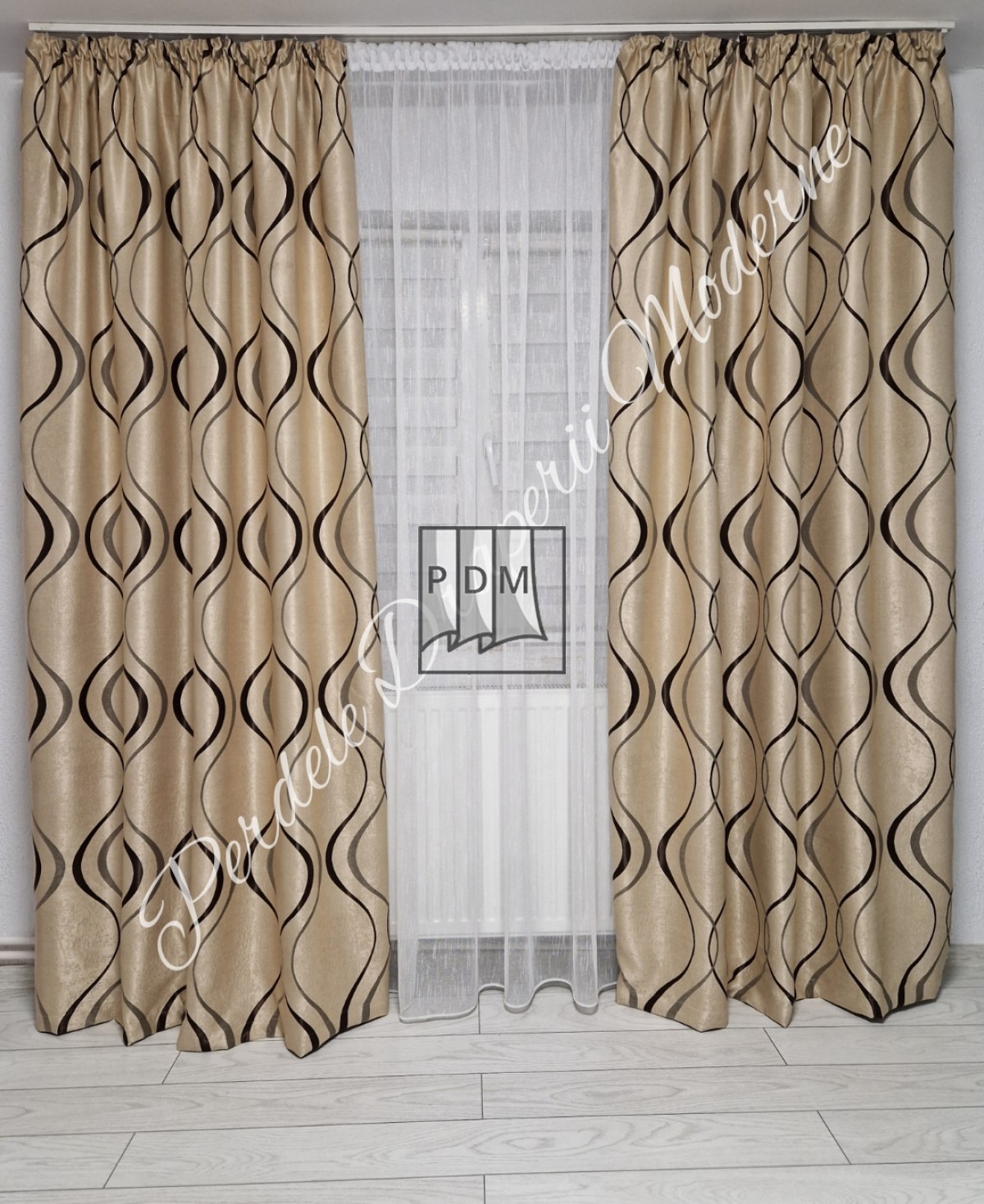 poze Draperie Blackout, crem/maro