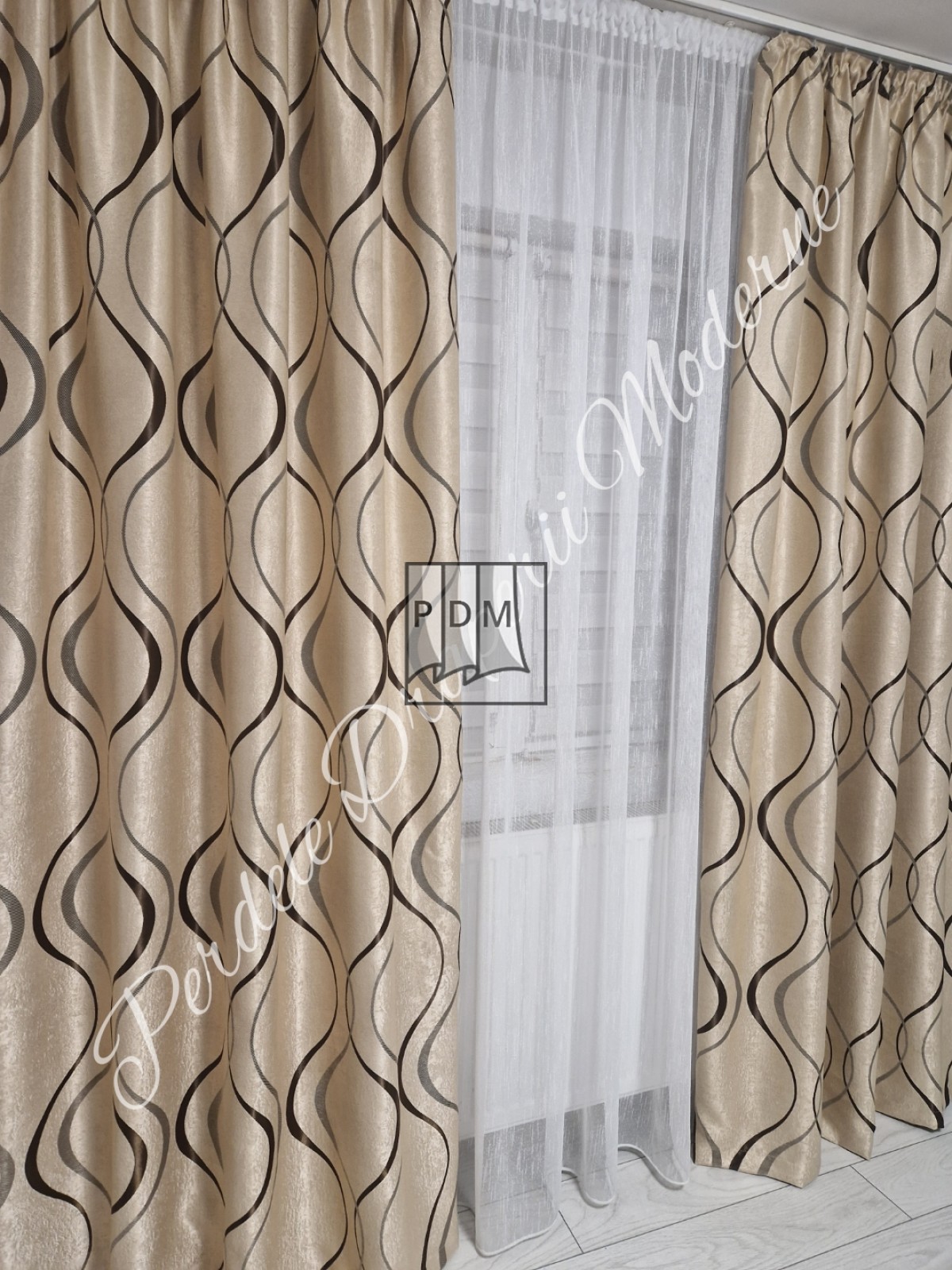 Draperie Blackout, crem/maro imagine 3     