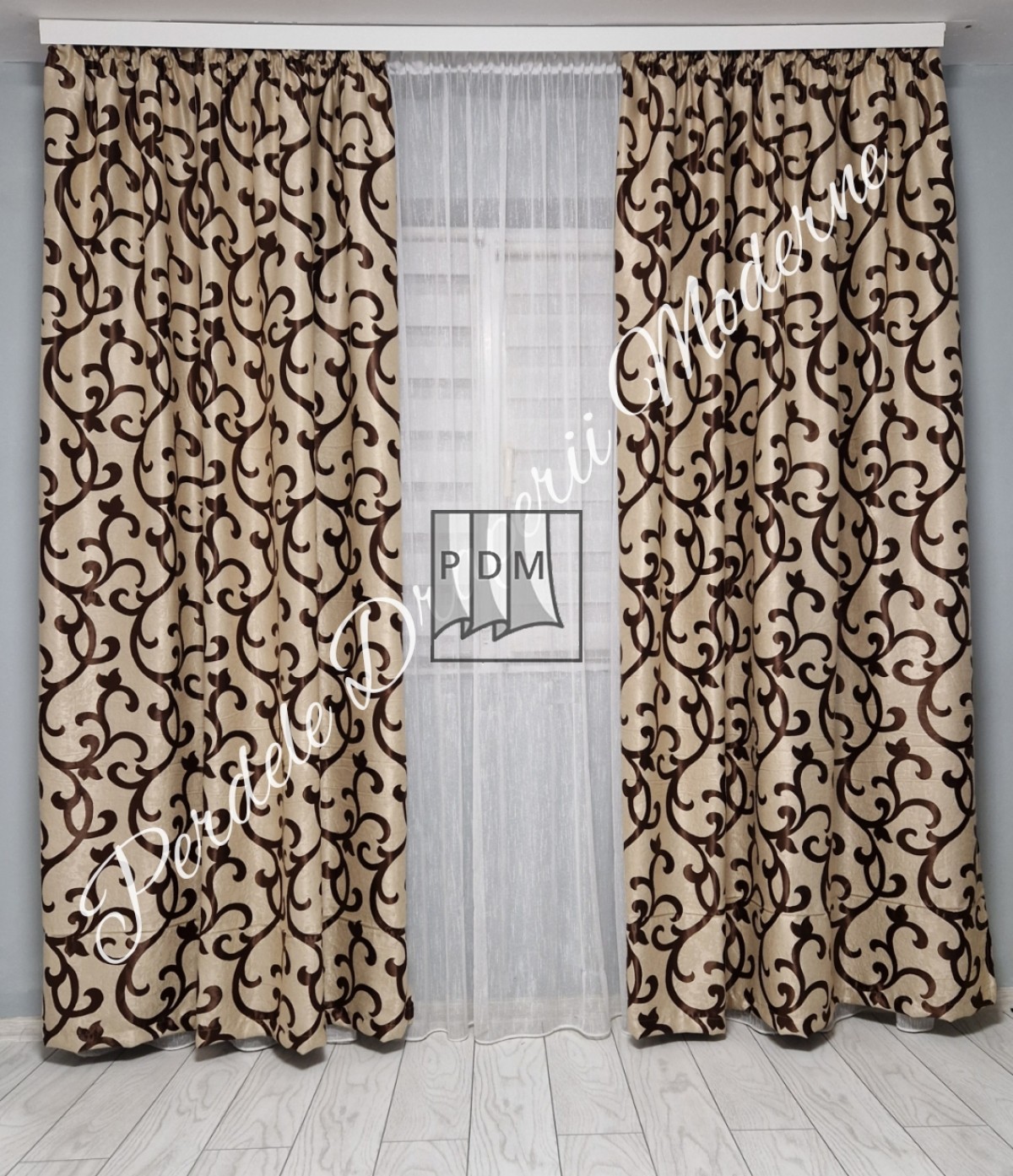 poze Draperie Blackout, crem/maro