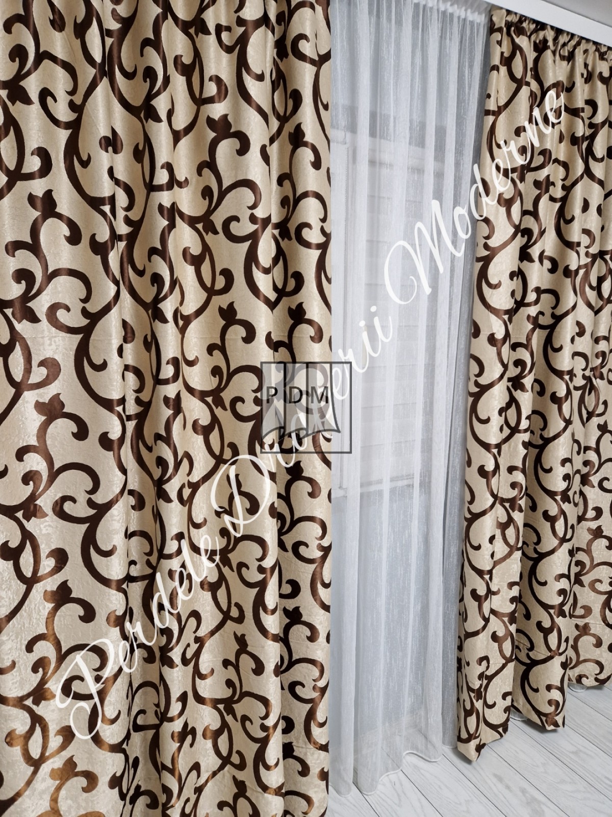 Draperie Blackout, crem/maro imagine 3     