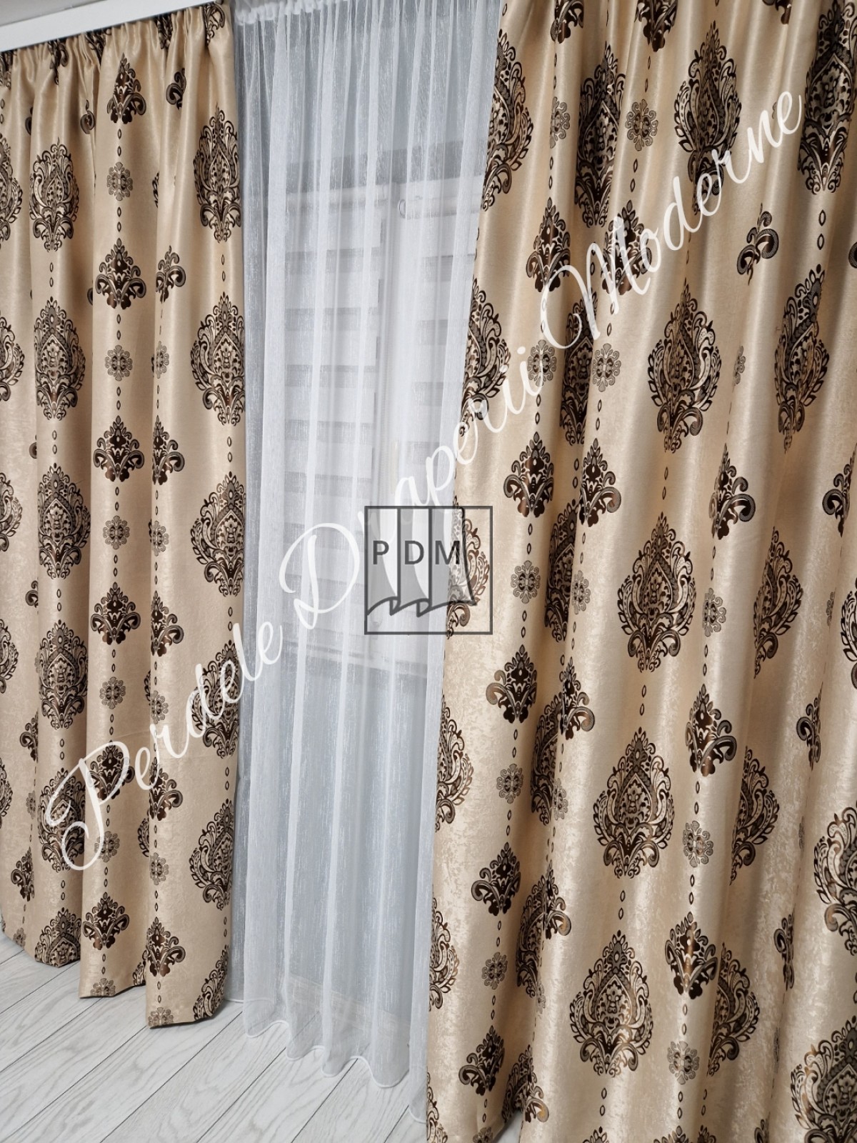 Draperie Blackout, crem/maro imagine 2