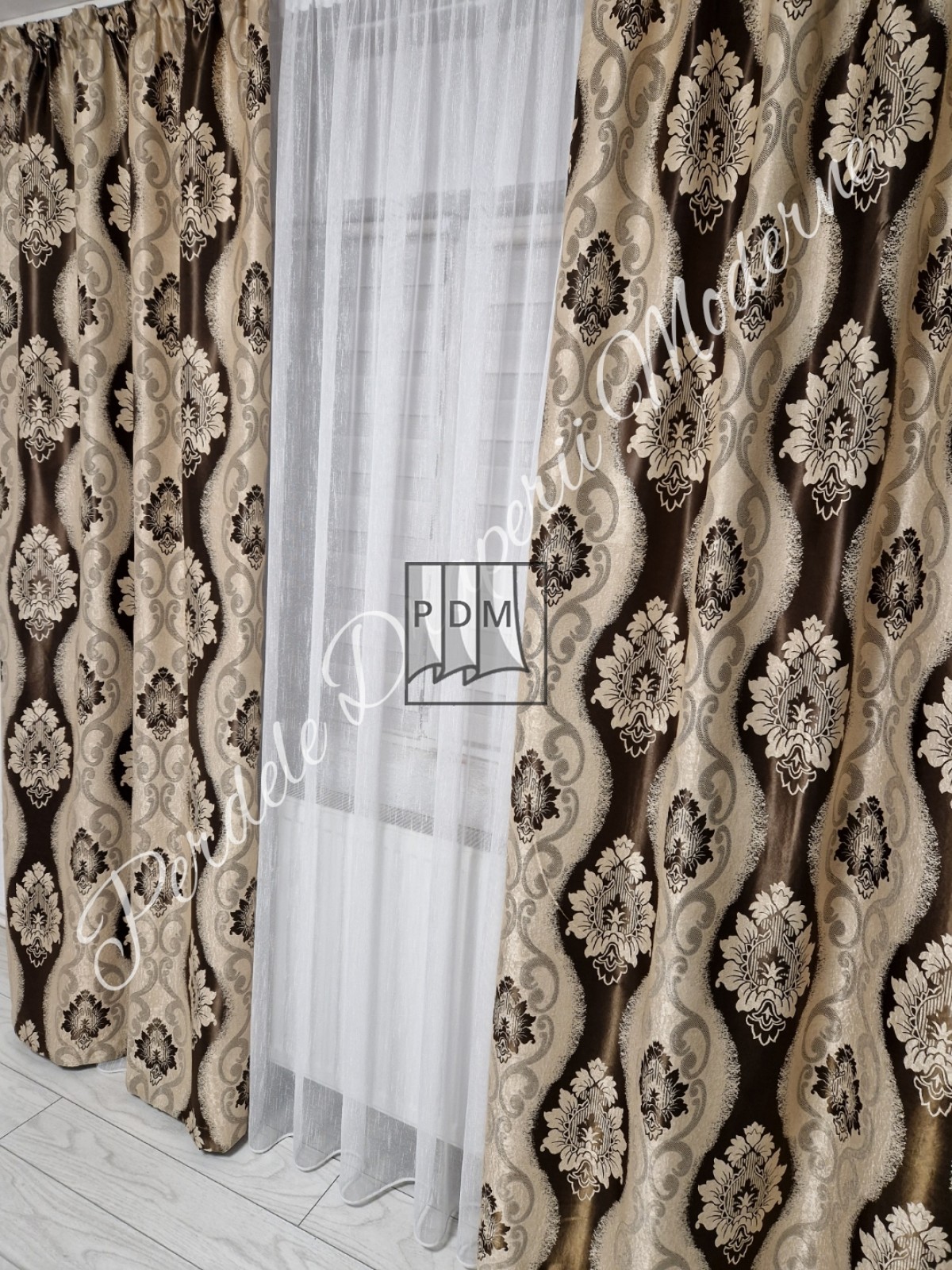 Draperie Blackout, crem/maro imagine 2