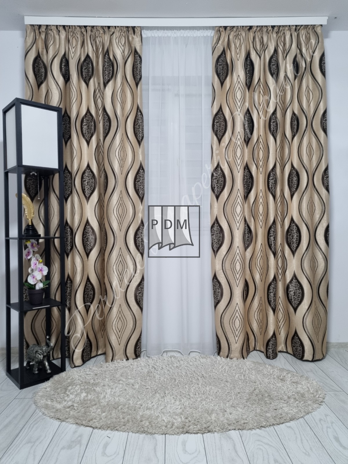 poze Draperie Blackout, crem/maro