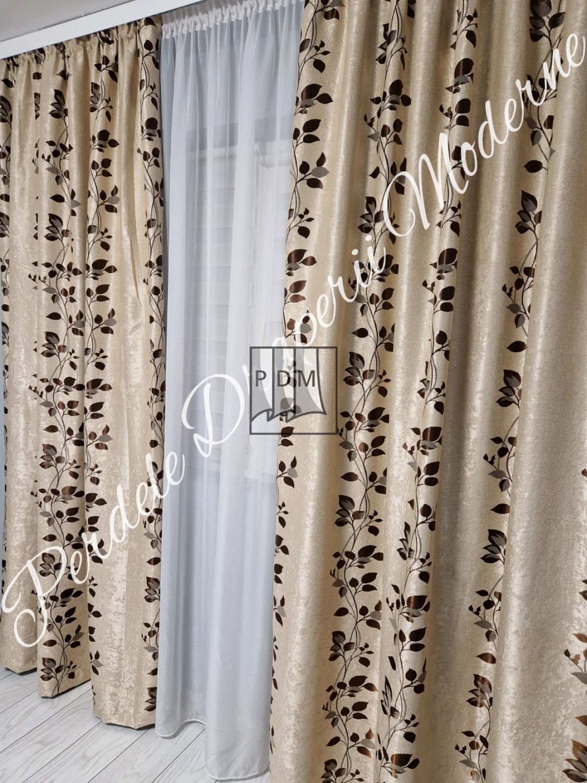 Draperie Blackout, crem/maro imagine 2