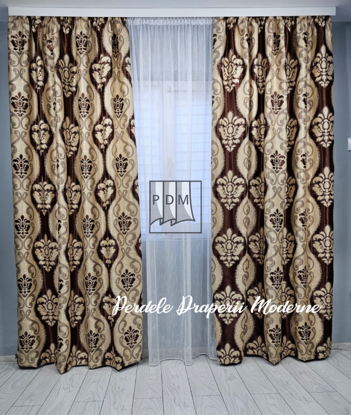 poze Draperie Blackout, crem/maro