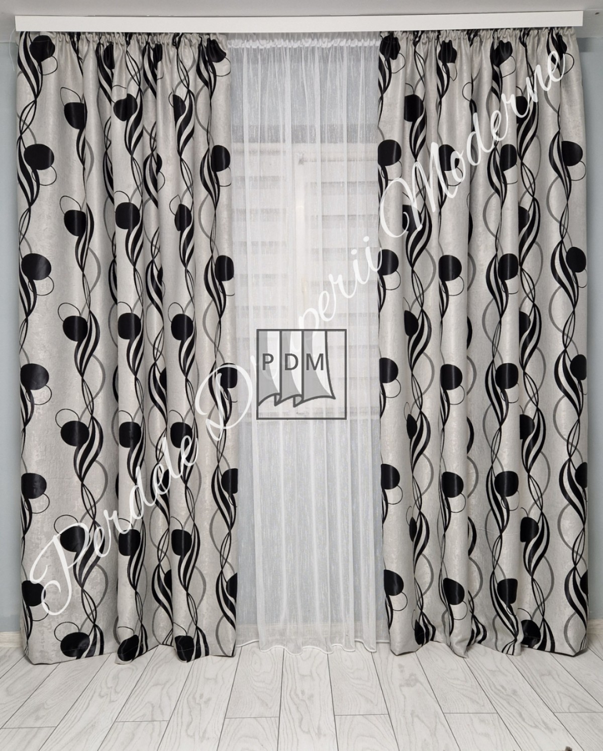 poze Draperie Blackout, gri/negru