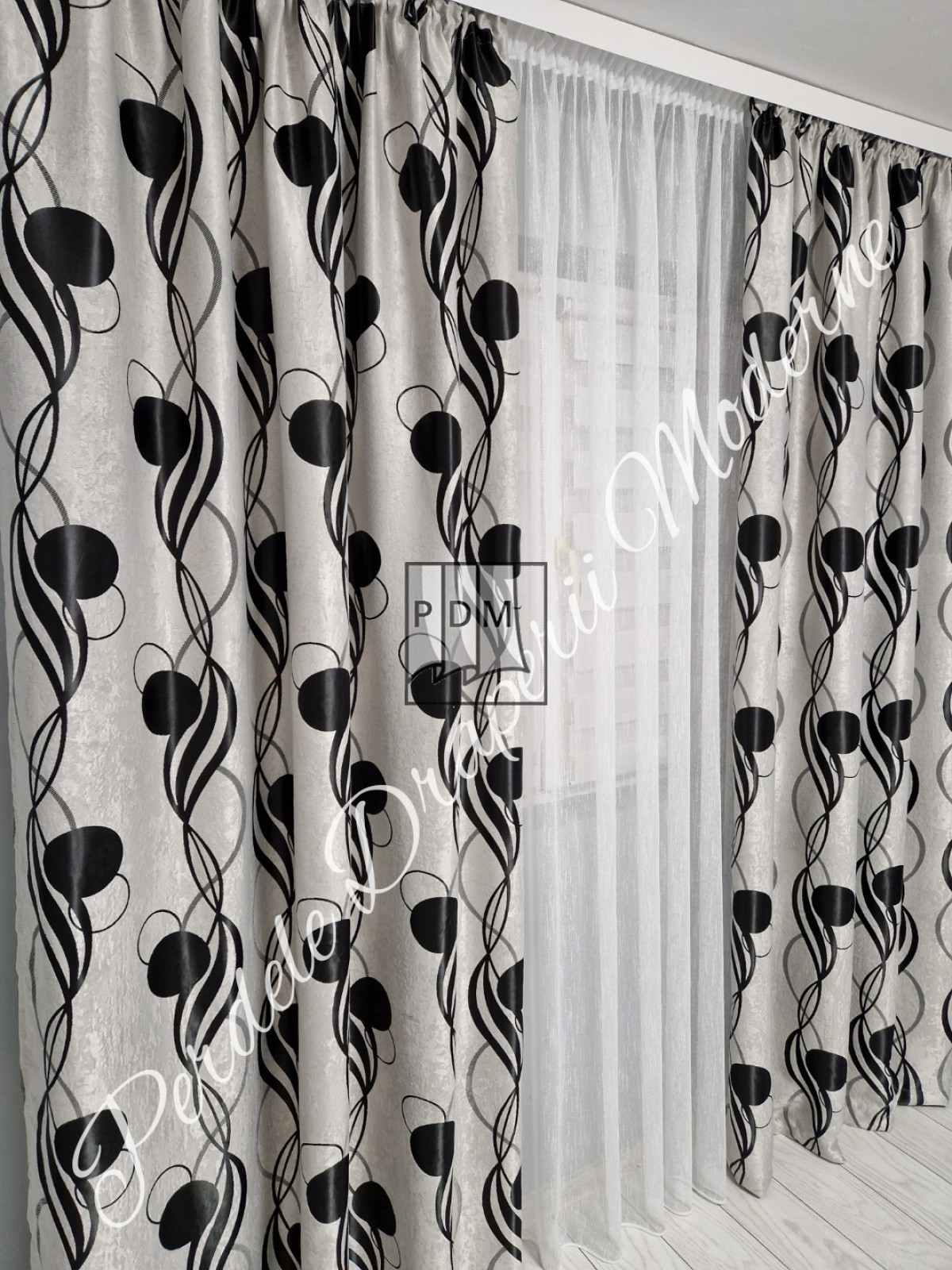 Draperie Blackout, gri/negru imagine 3     