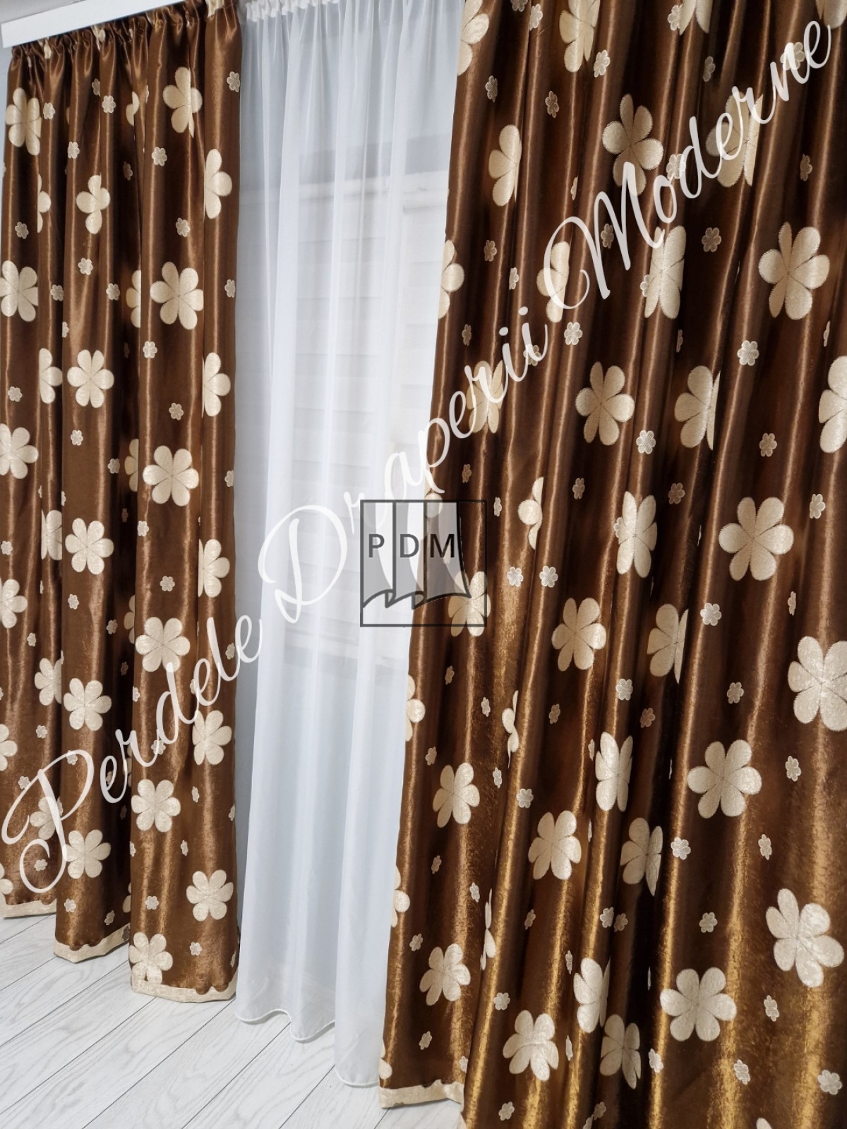 Draperie Blackout, maro/bej imagine 2