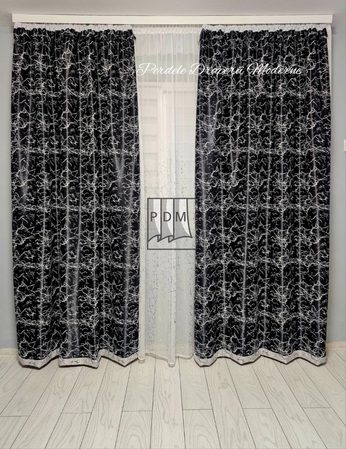 poze Draperie Blackout, negru/gri