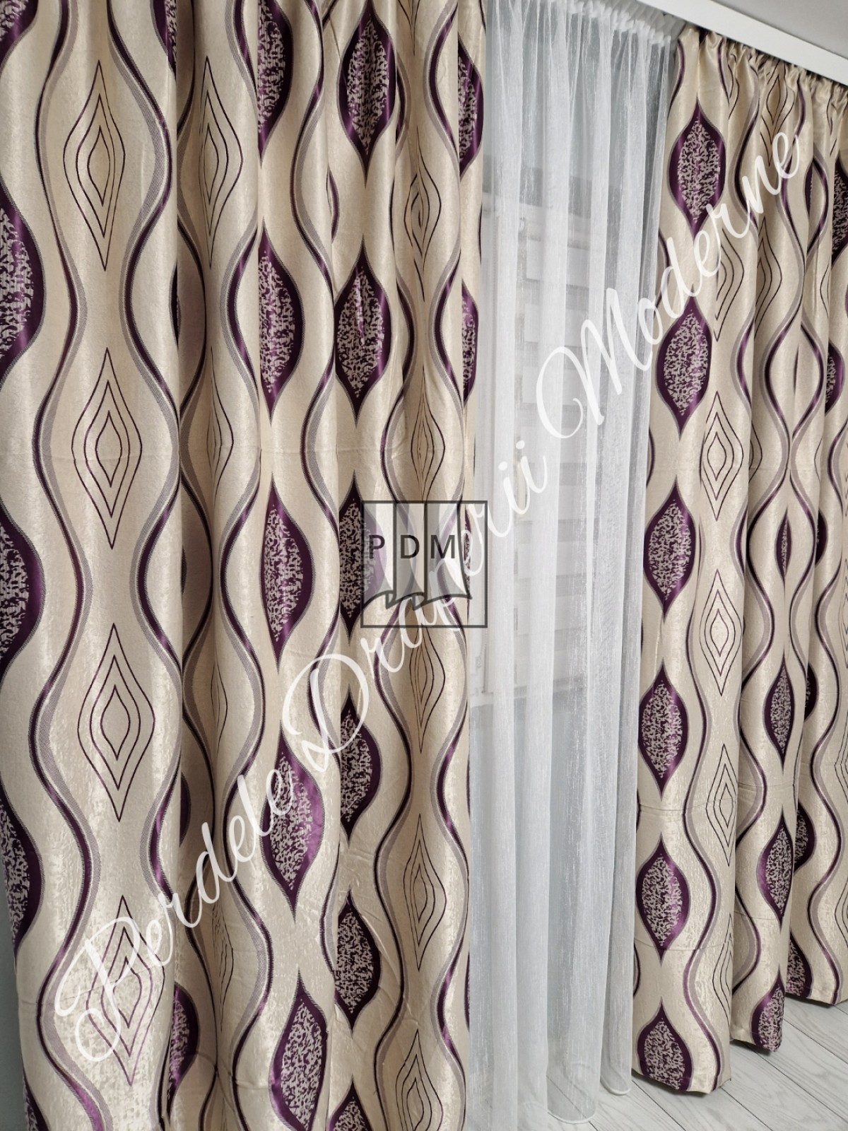 Draperie Blackout,bej/mov imagine 3     
