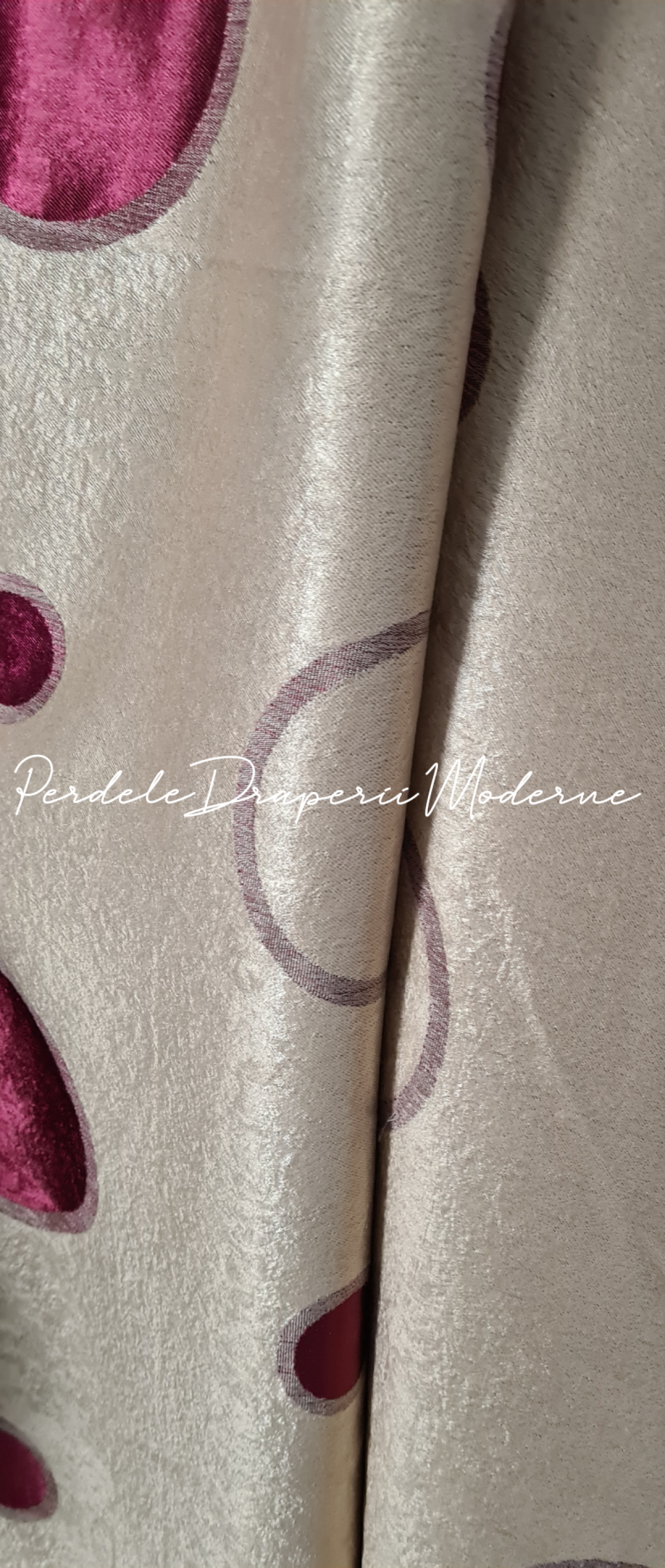 Draperie Blackout,crem/buline grena imagine 3     