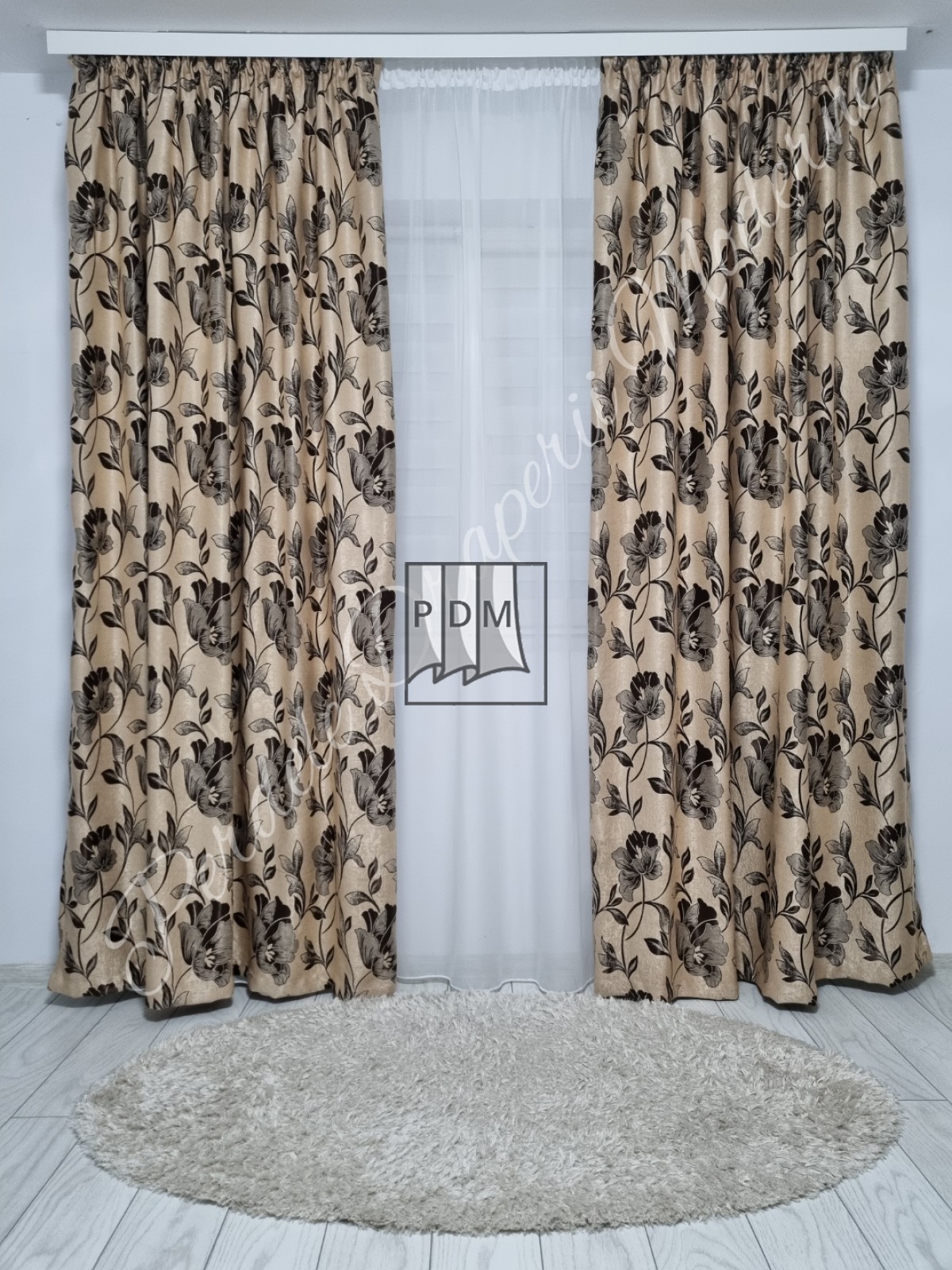 poze Draperie Blackout,crem/maro,maci