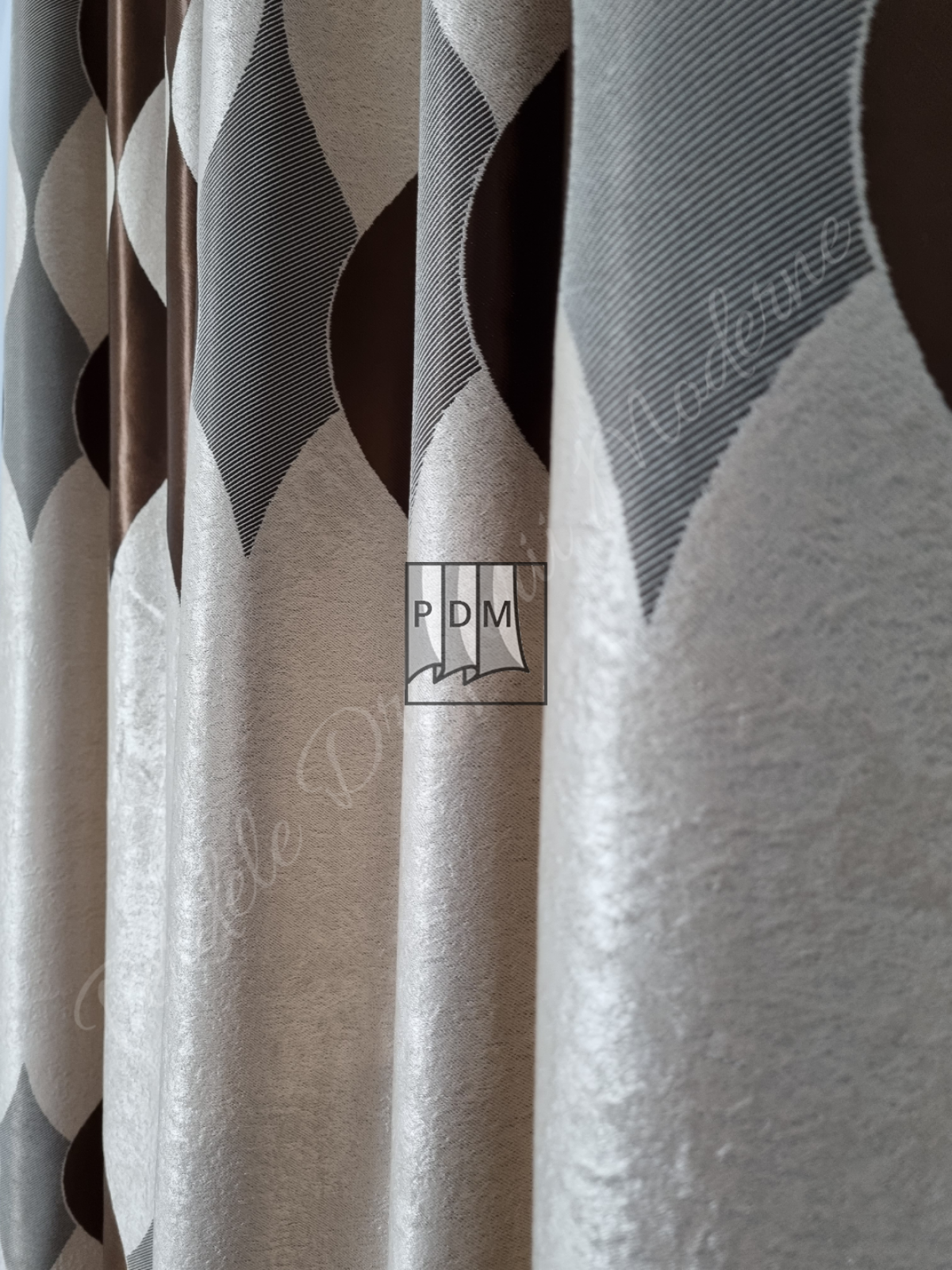 Draperie Blackout,crem/maro,romburi imagine 4