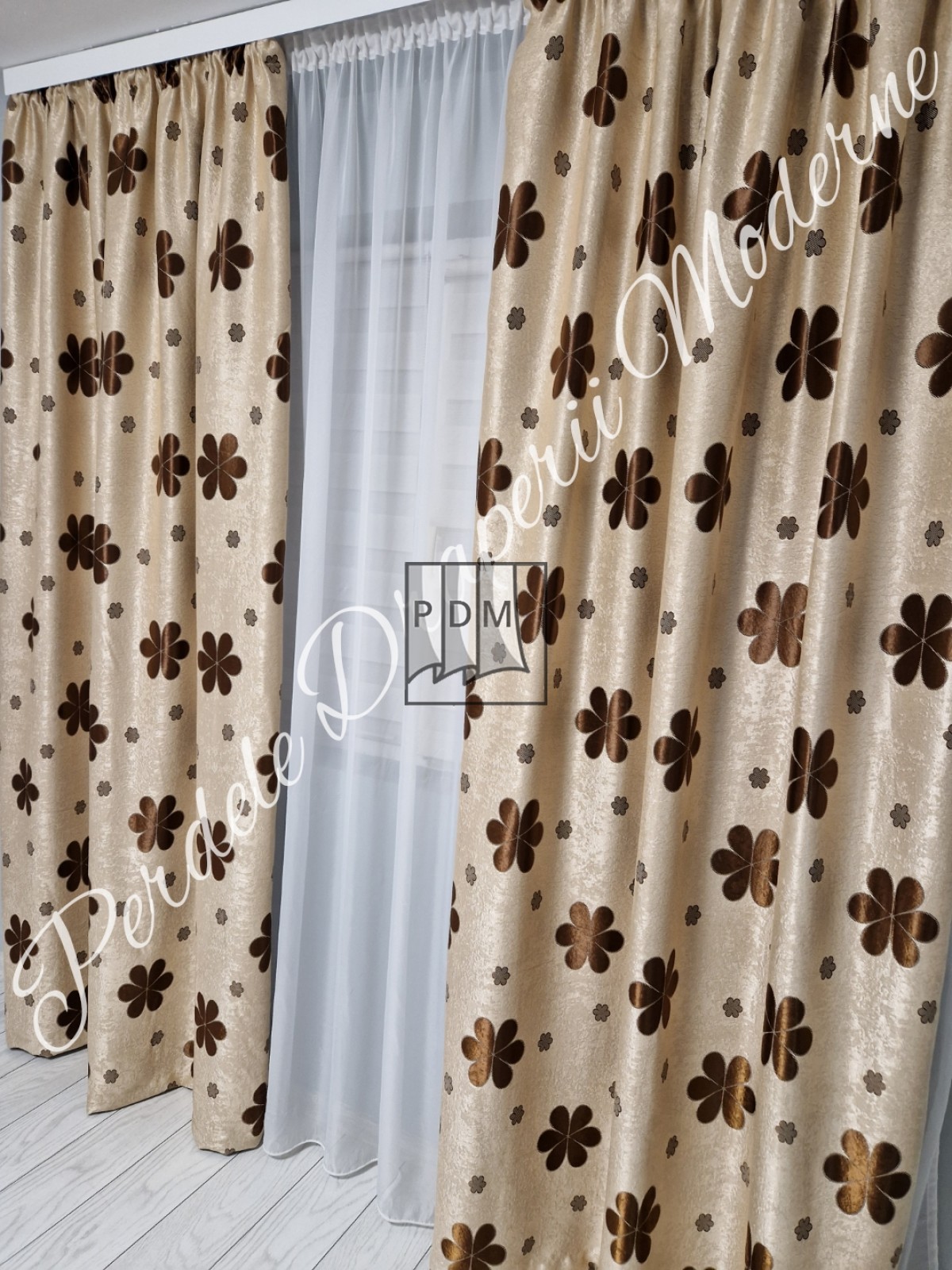 Draperie Blackout,crem/maro imagine 2