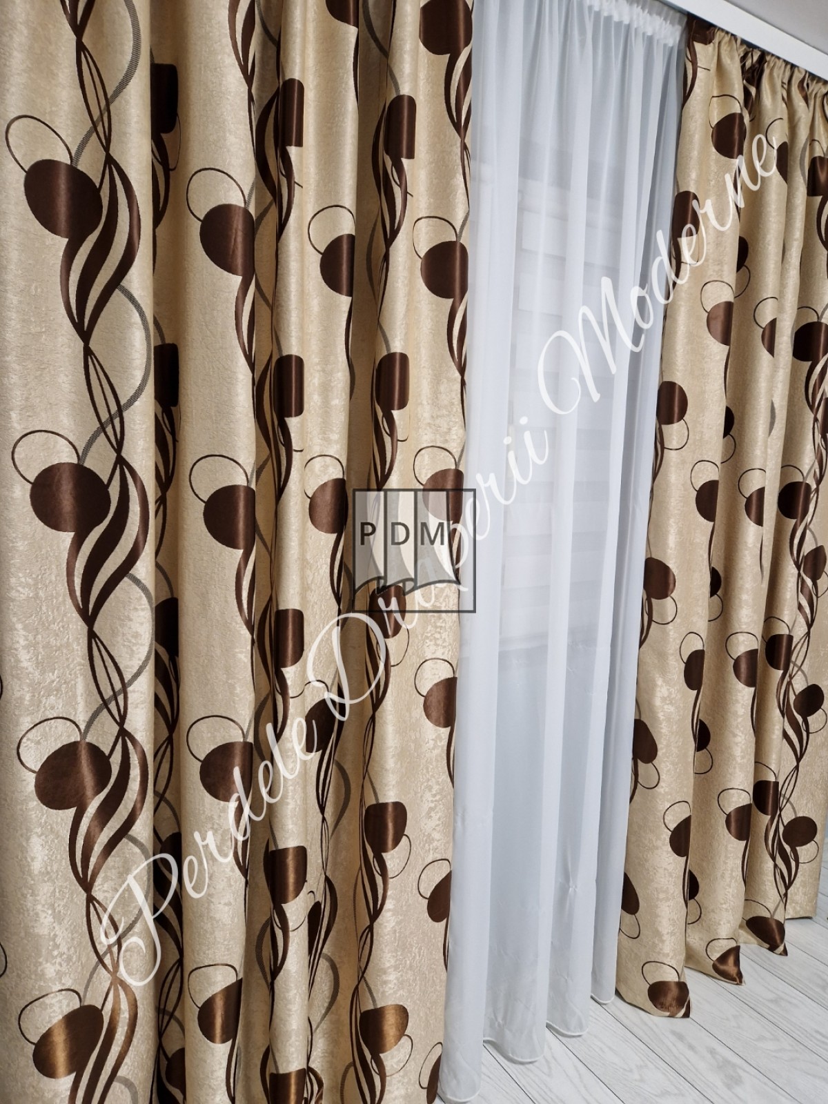 Draperie Blackout,crem/maro imagine 2