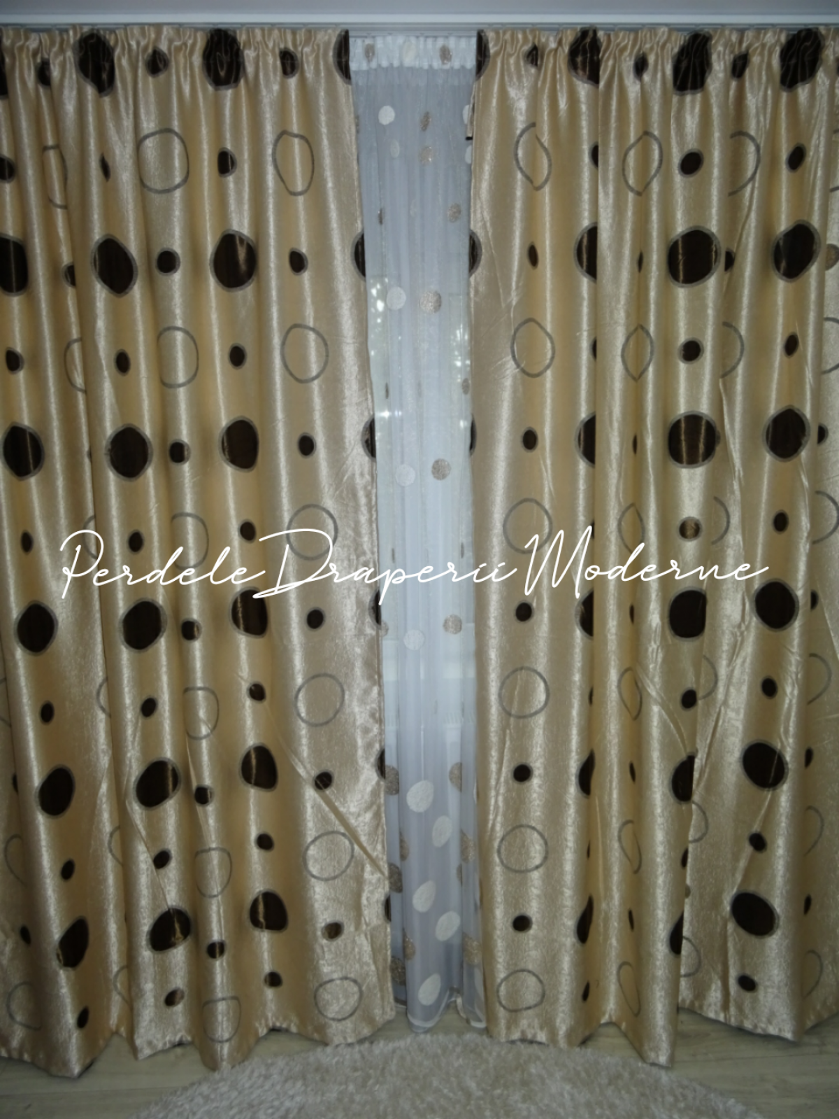 poze Draperie Blackout,crem/maro