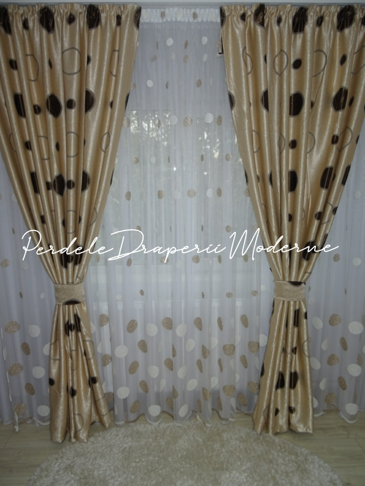Draperie Blackout,crem/maro imagine 2
