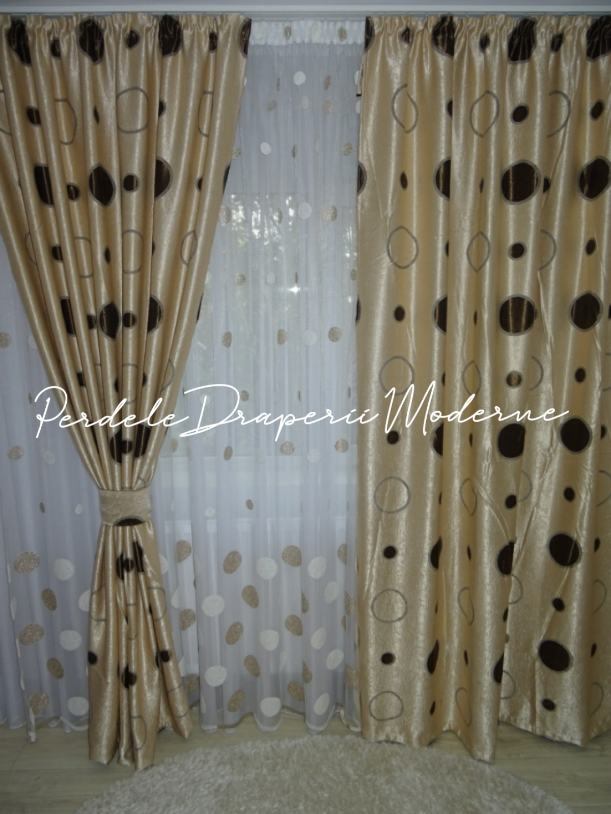 Draperie Blackout,crem/maro imagine 3     