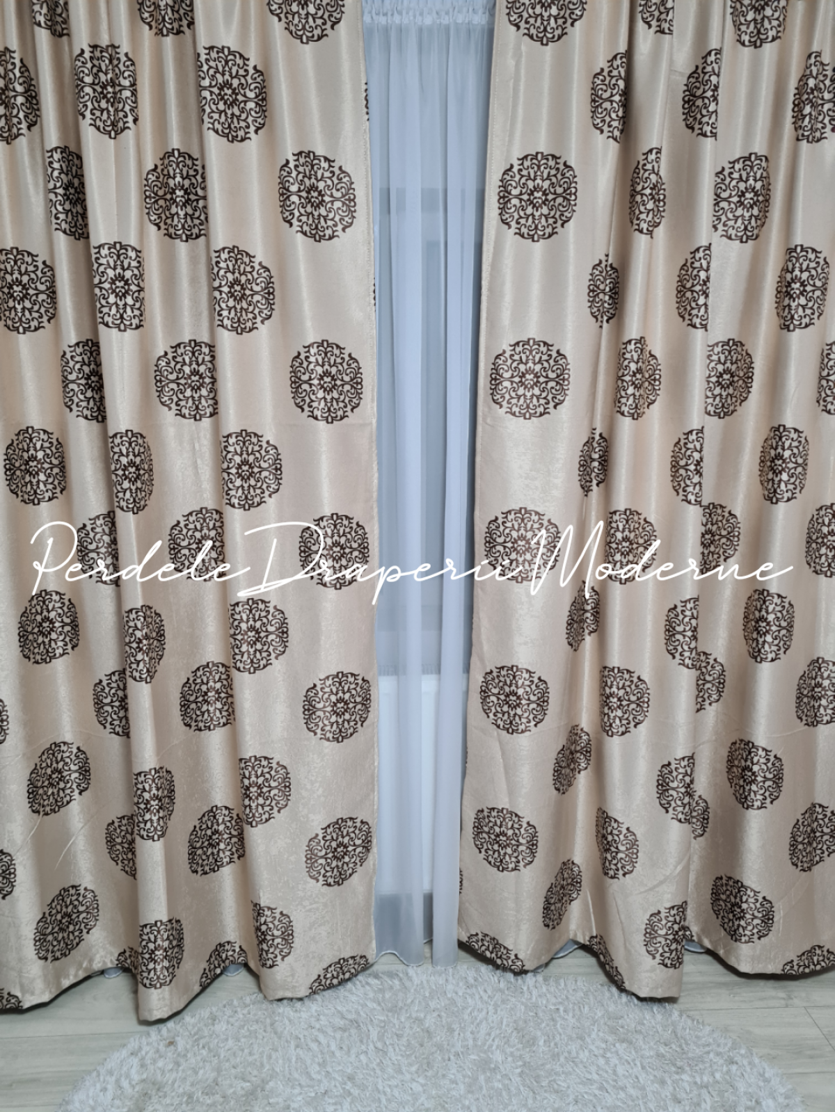 poze Draperie Blackout,crem/maro