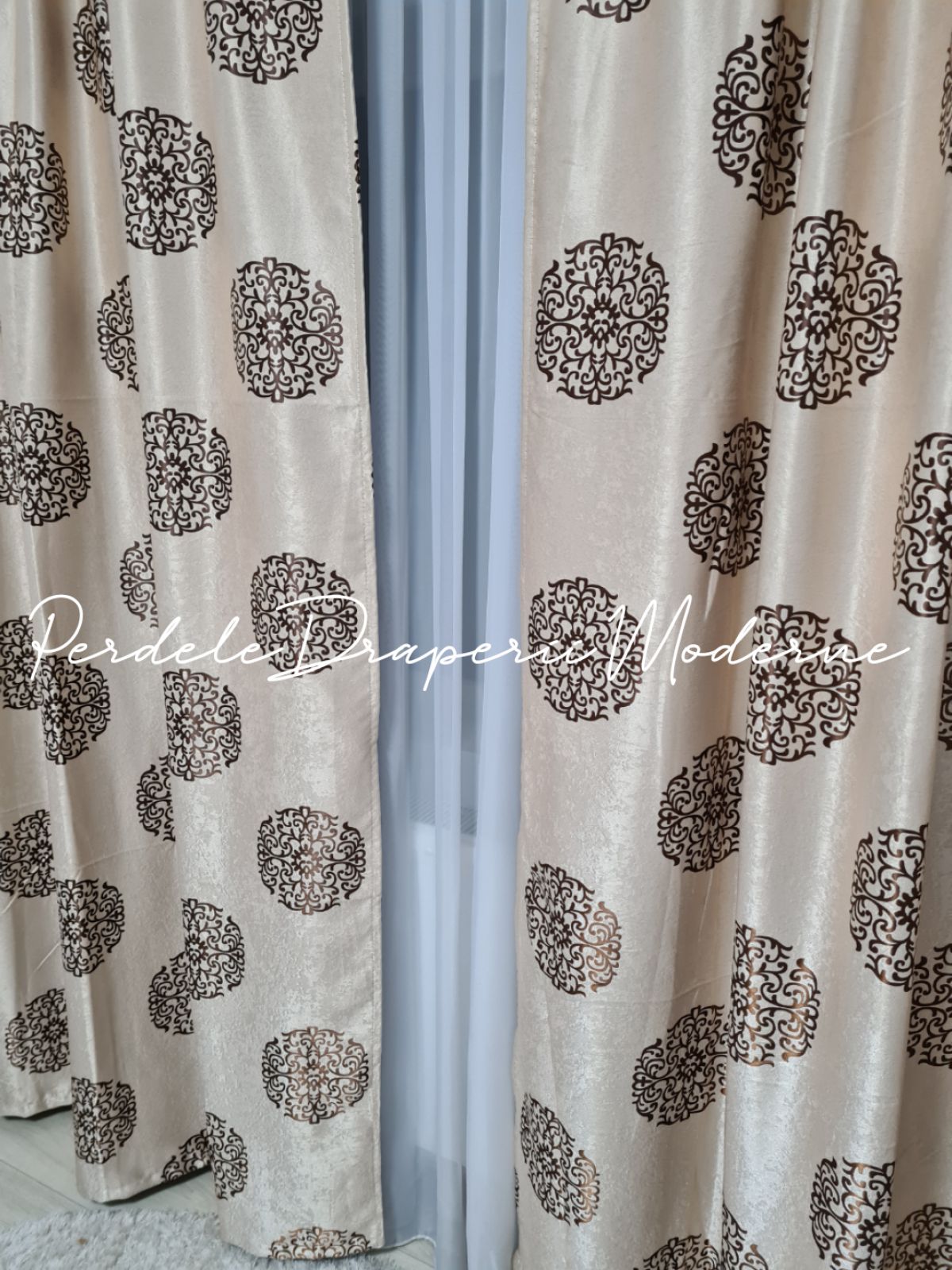 Draperie Blackout,crem/maro imagine 3     