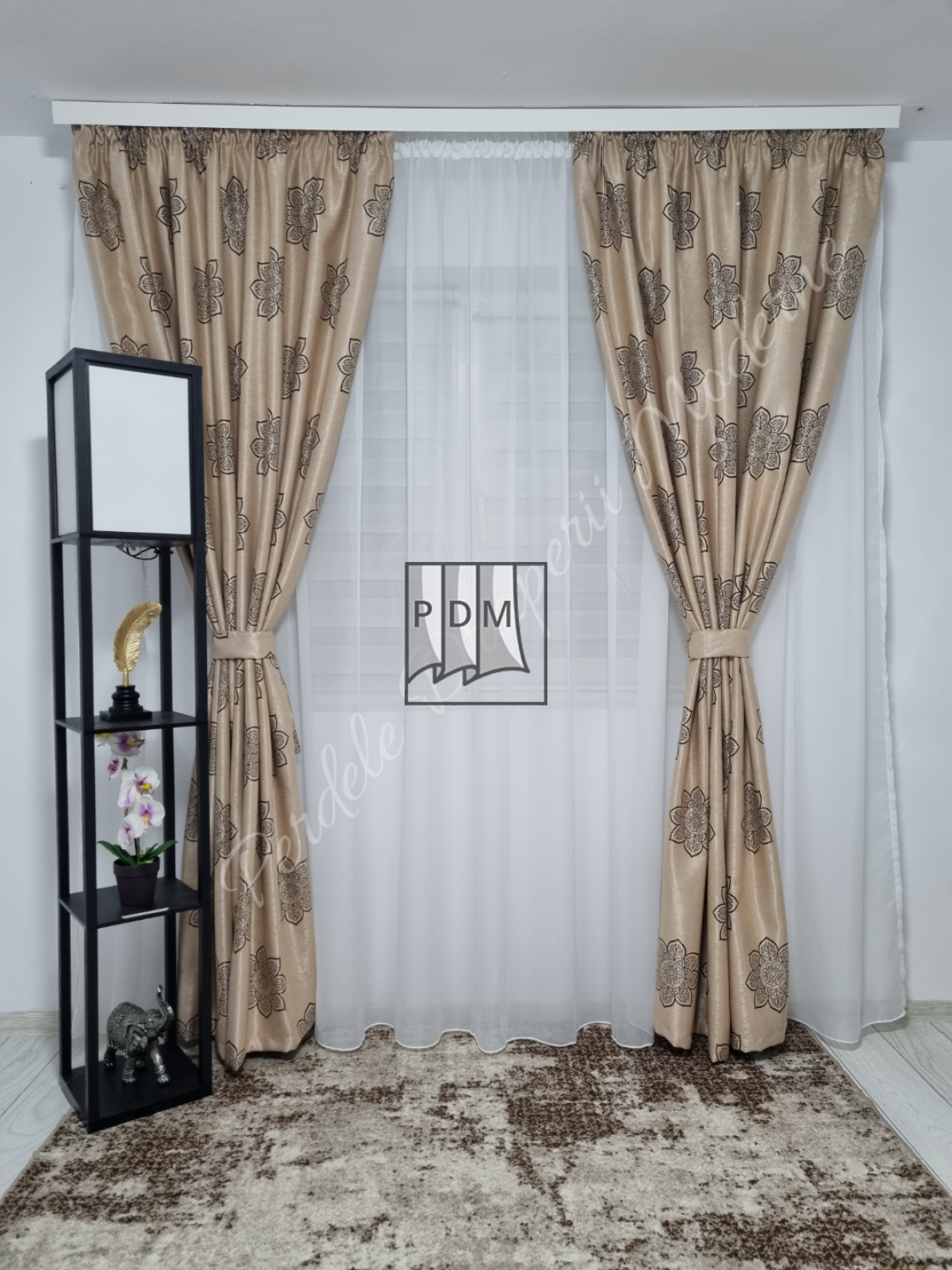 Draperie Blackout,crem/maro imagine 3     