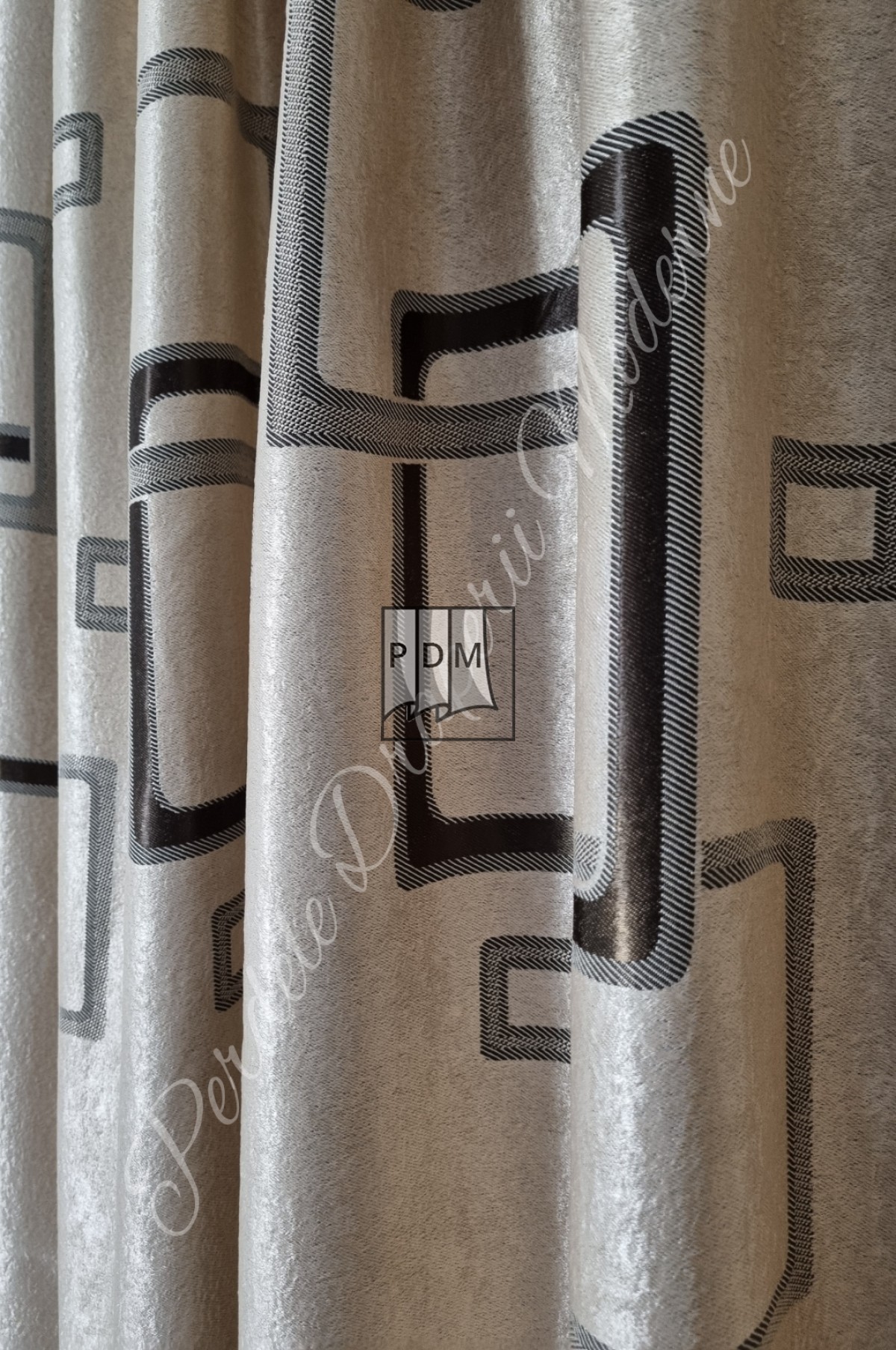 Draperie Blackout,crem/pătrate imagine 4