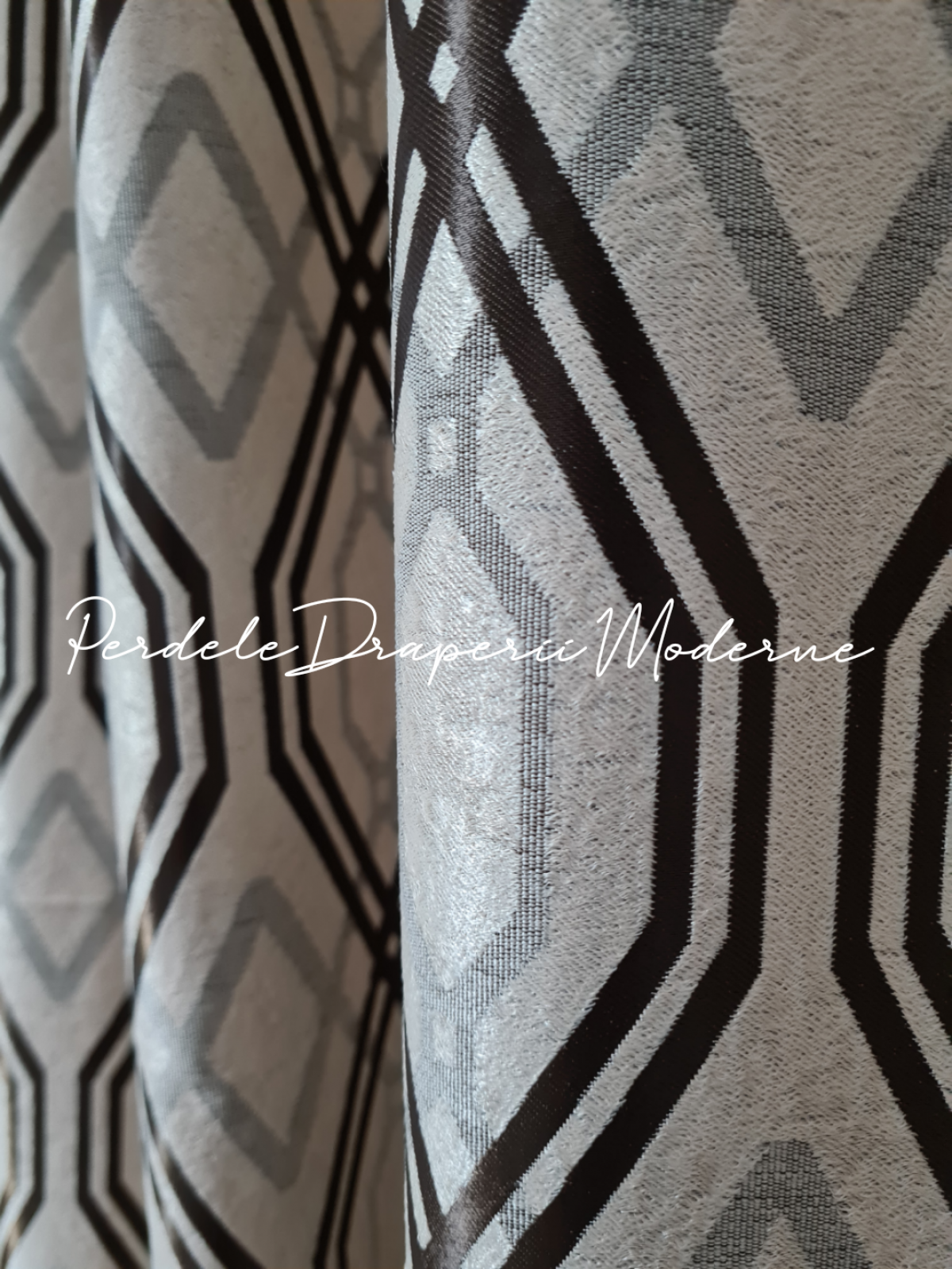 Draperie Blackout,crem,rombulete imagine 4