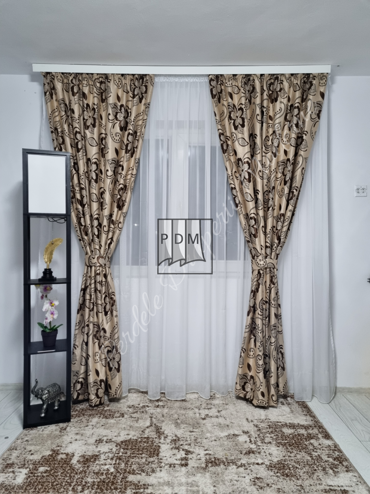 Draperie Blackout,flori rotunde imagine 2