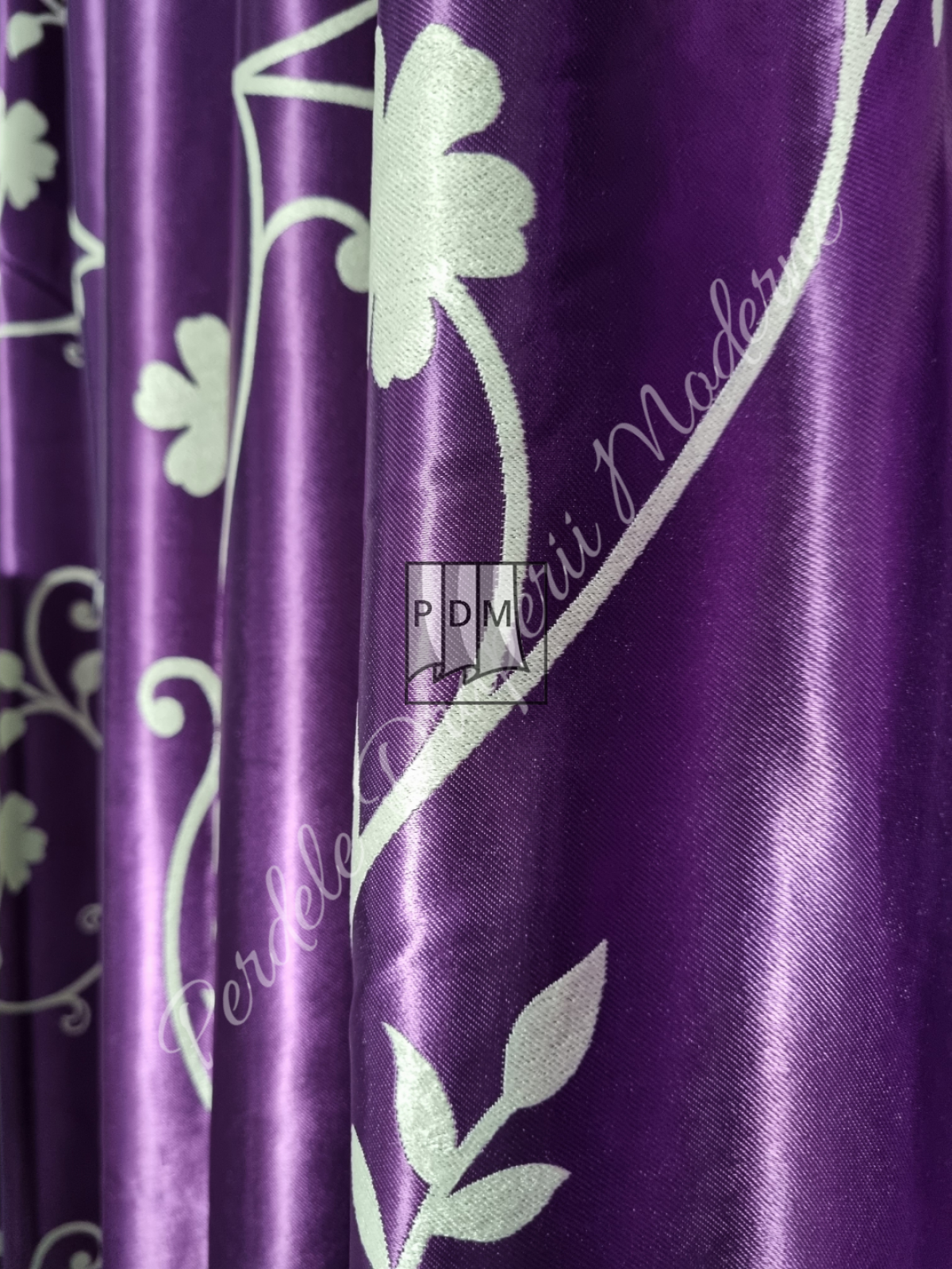 Draperie Blackout,floricele mov imagine 4