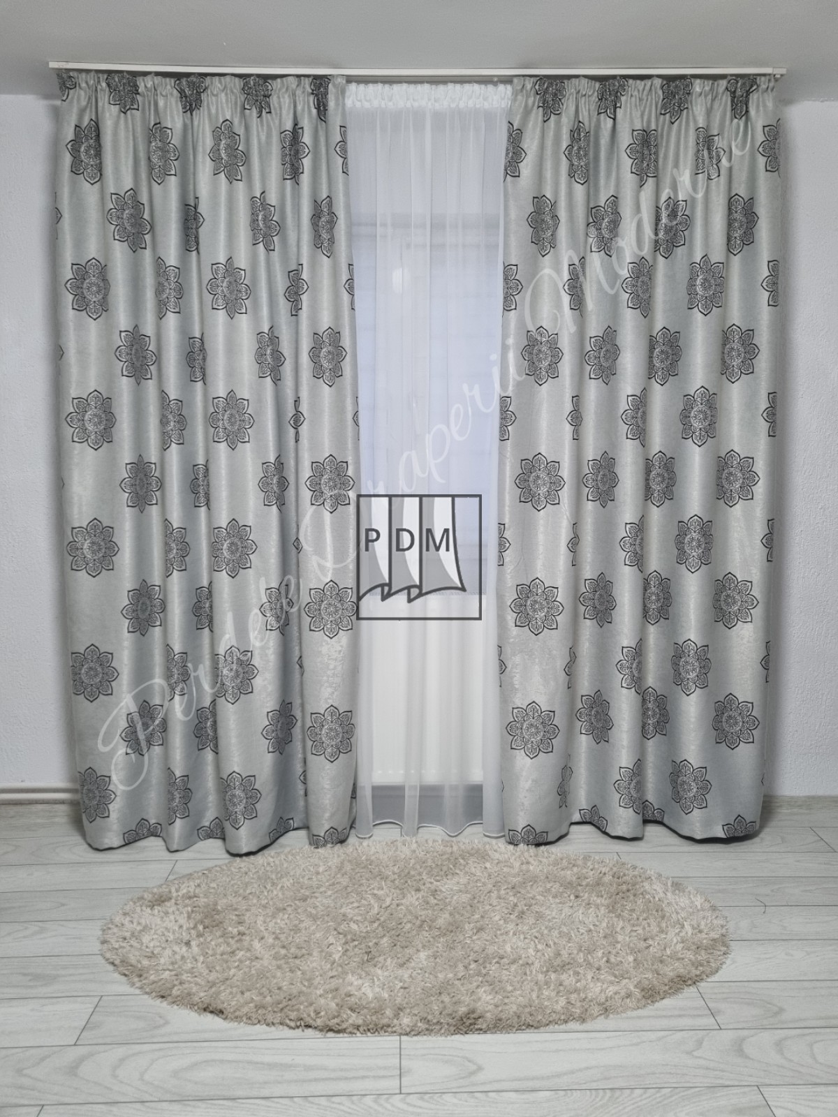 poze Draperie Blackout,gri/negru