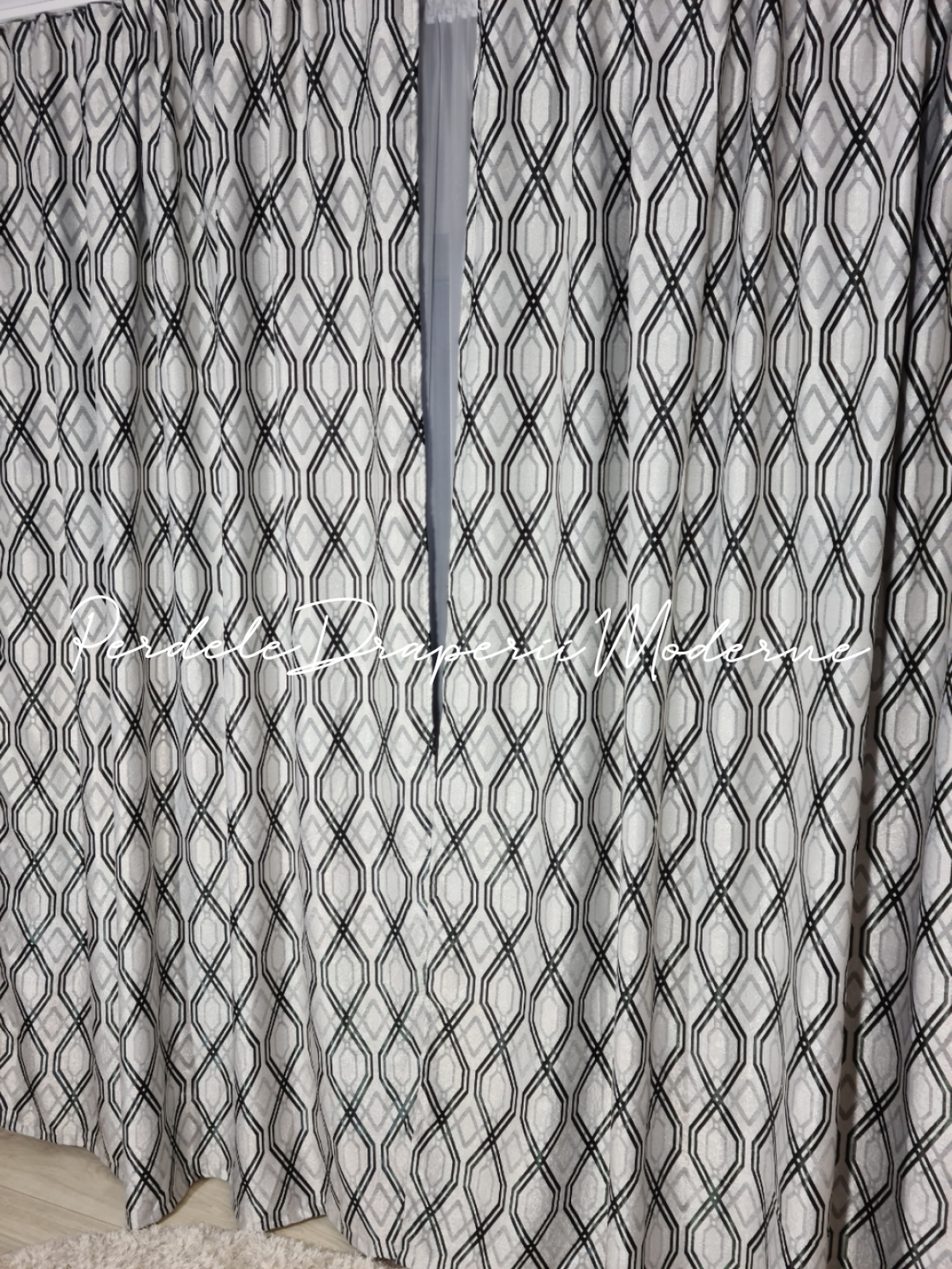 Draperie Blackout,gri/negru imagine 3     