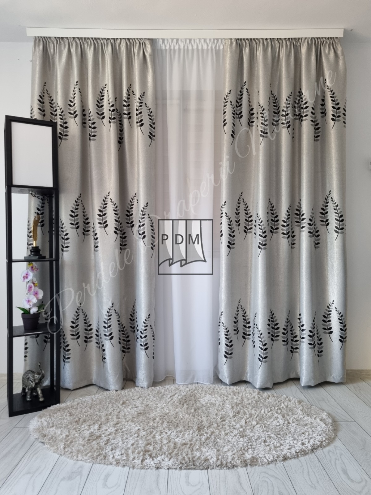 poze Draperie Blackout,gri/negru