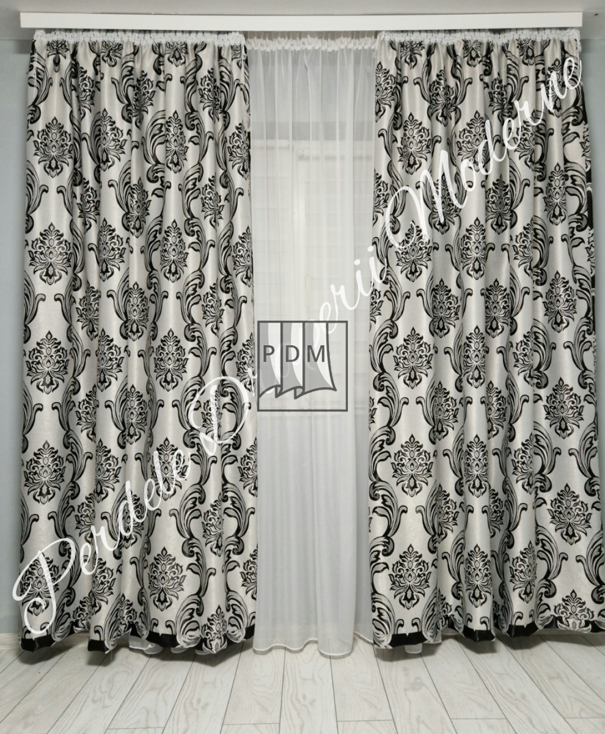 poze Draperie Blackout,gri/negru